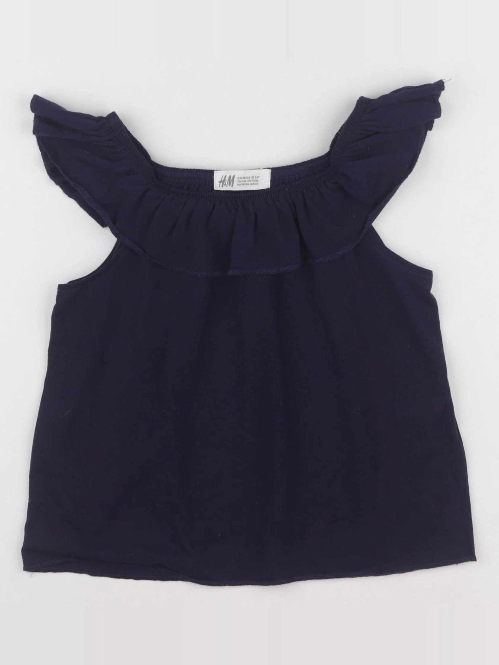 H&M - débardeur bleu - 2/4 ans