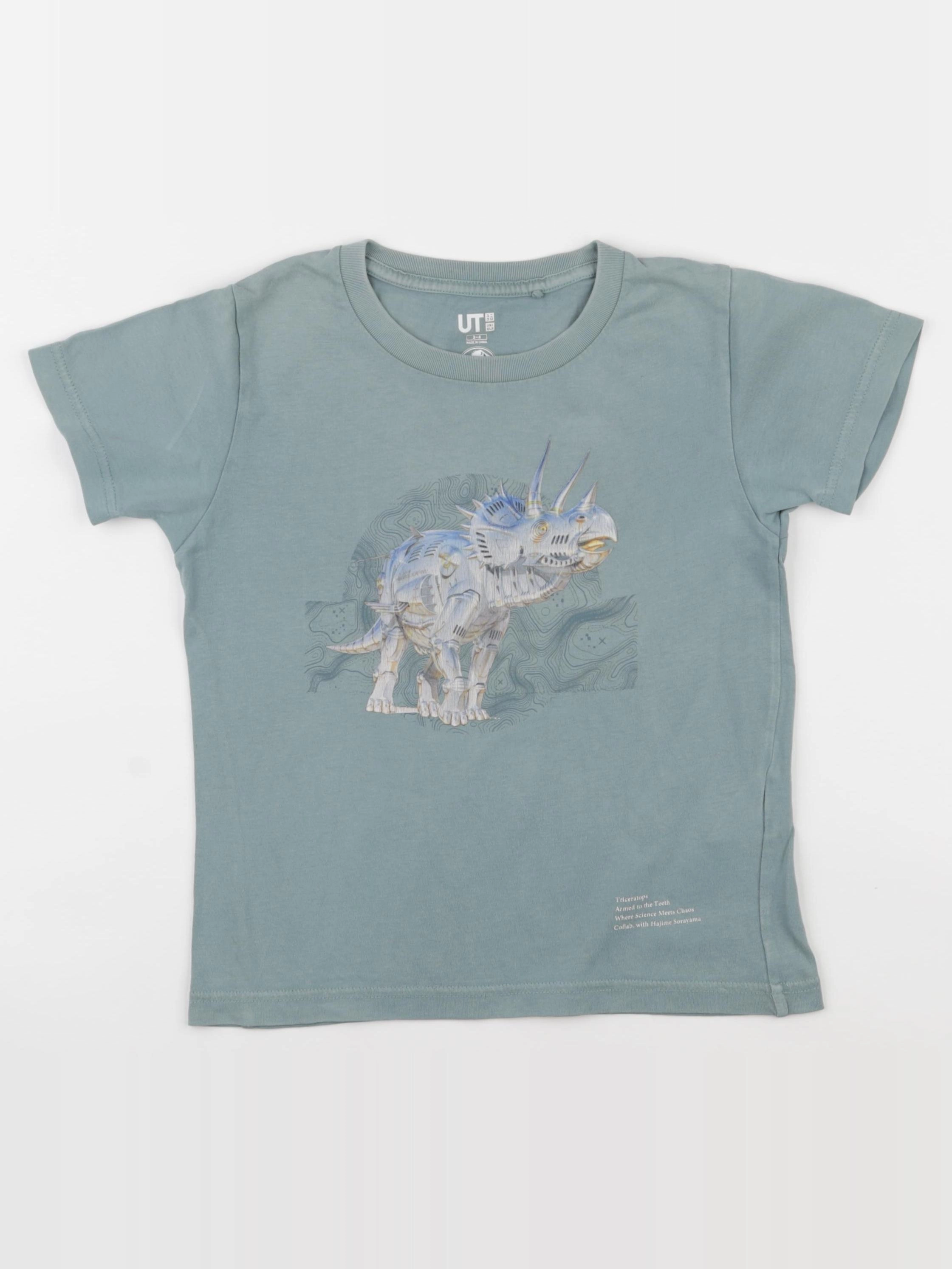 Uniqlo - tee-shirt bleu - 3/4 ans
