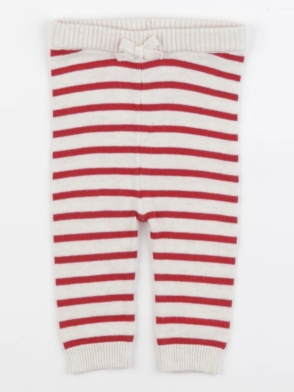 Vertbaudet - legging rouge, beige - 3 mois