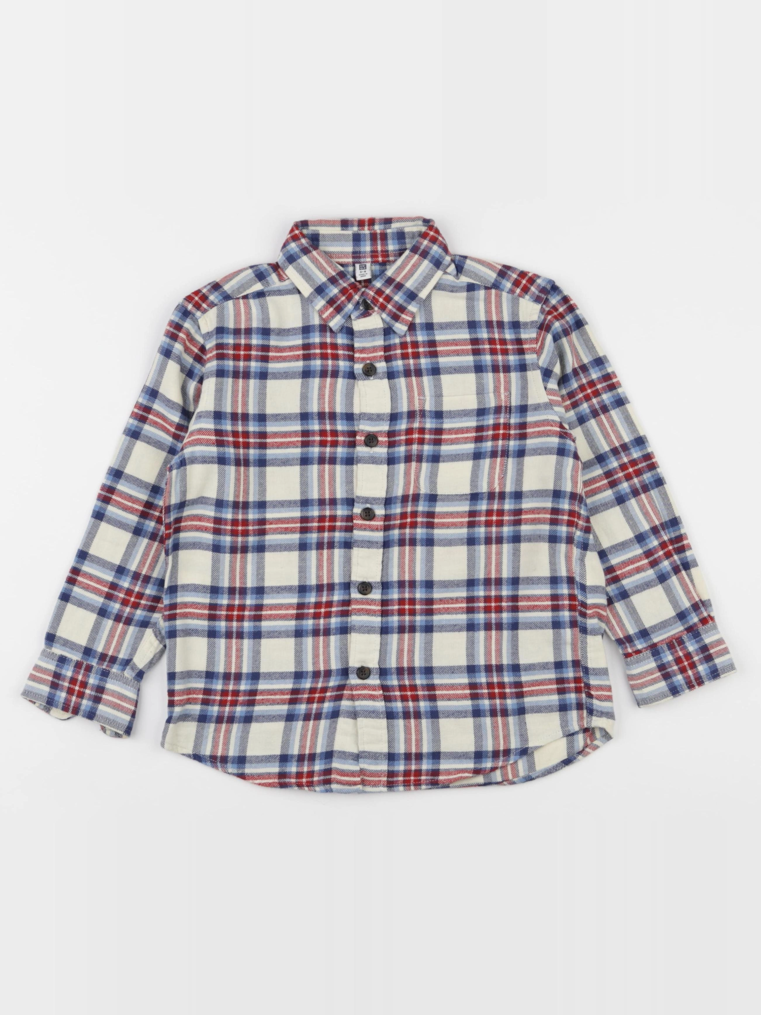 Uniqlo - chemise rouge - 3/4 ans