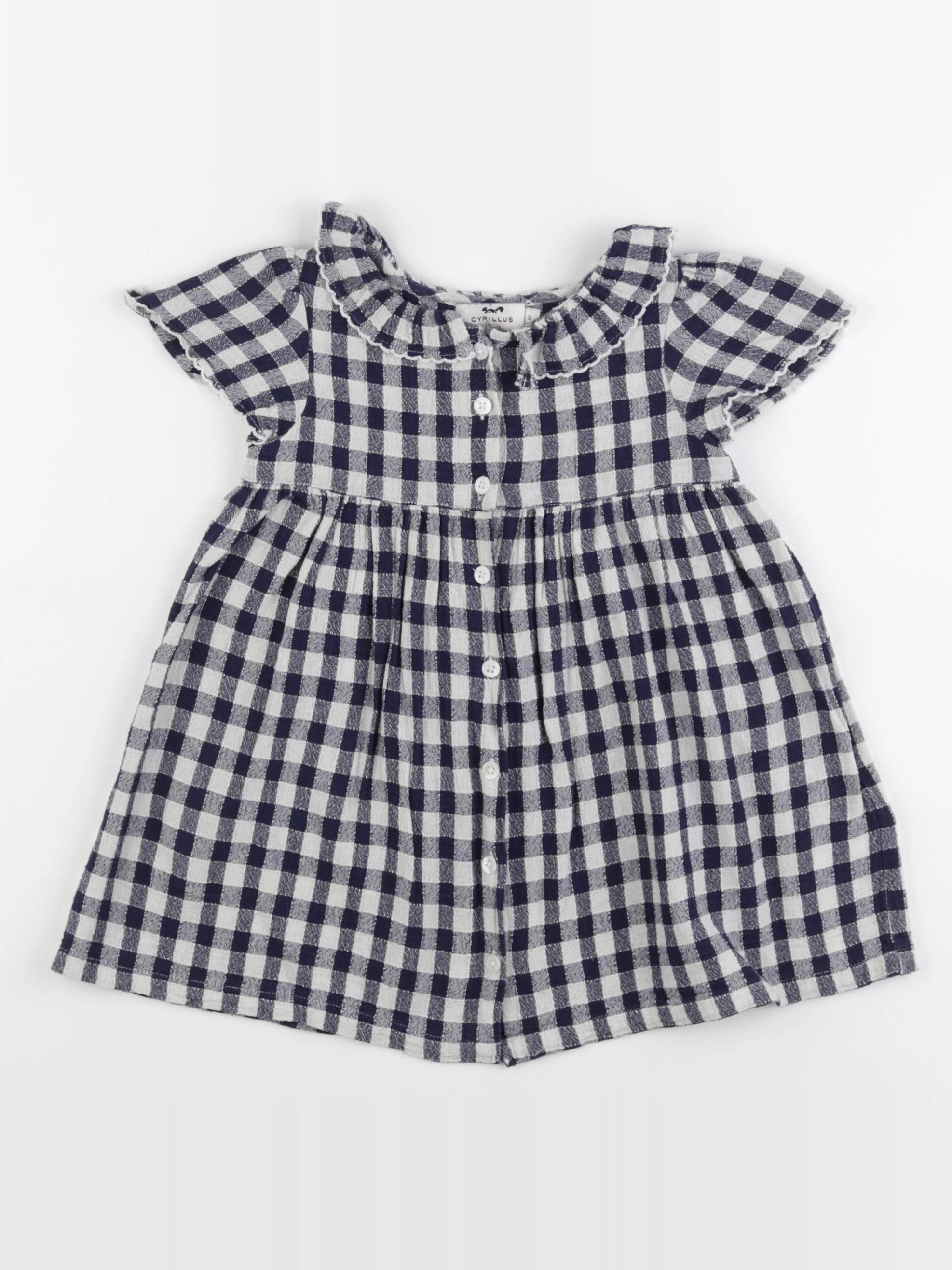 Cyrillus - robe bleu, beige - 3 ans