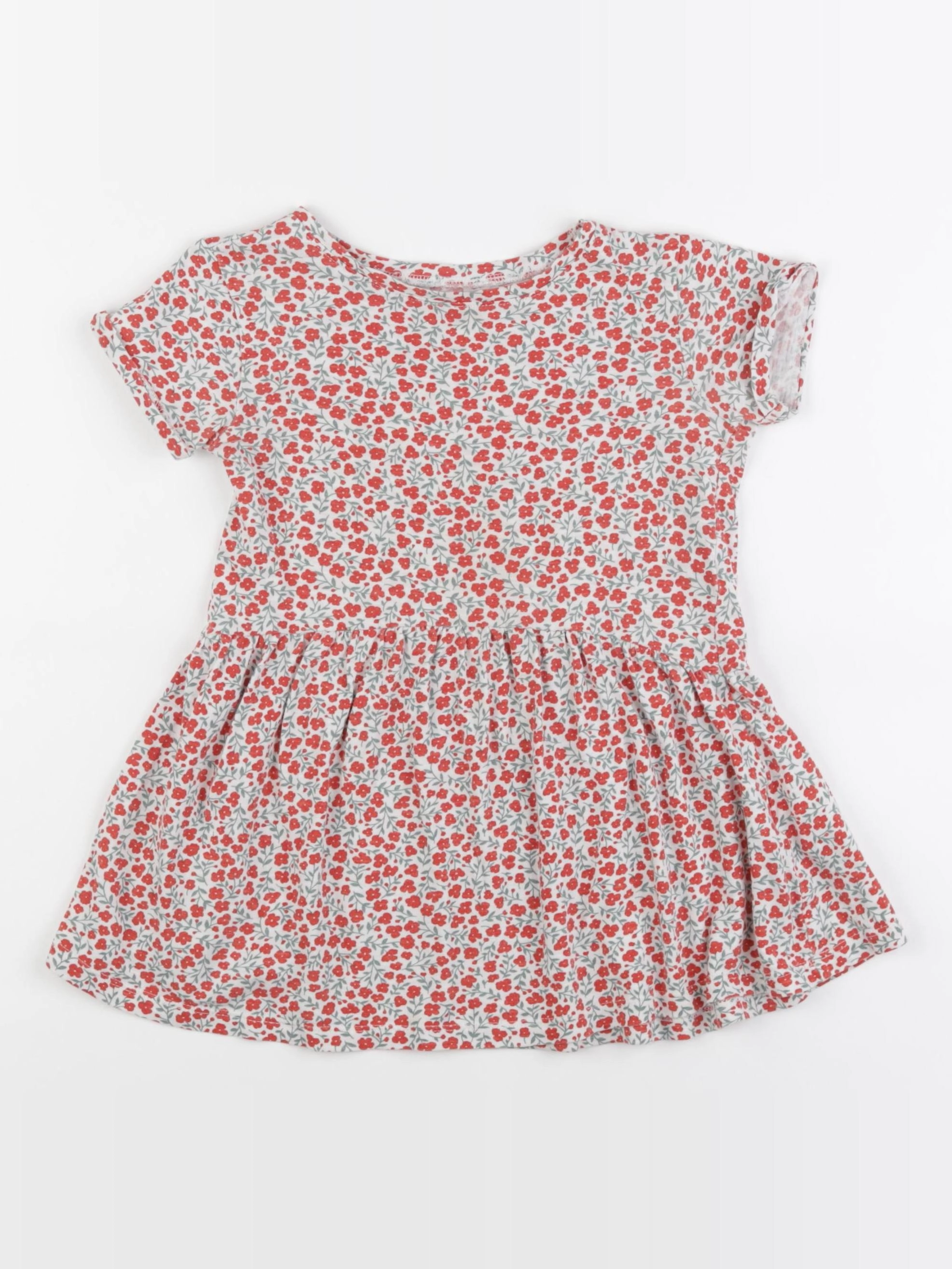 Vertbaudet - robe rouge, vert - 4 ans