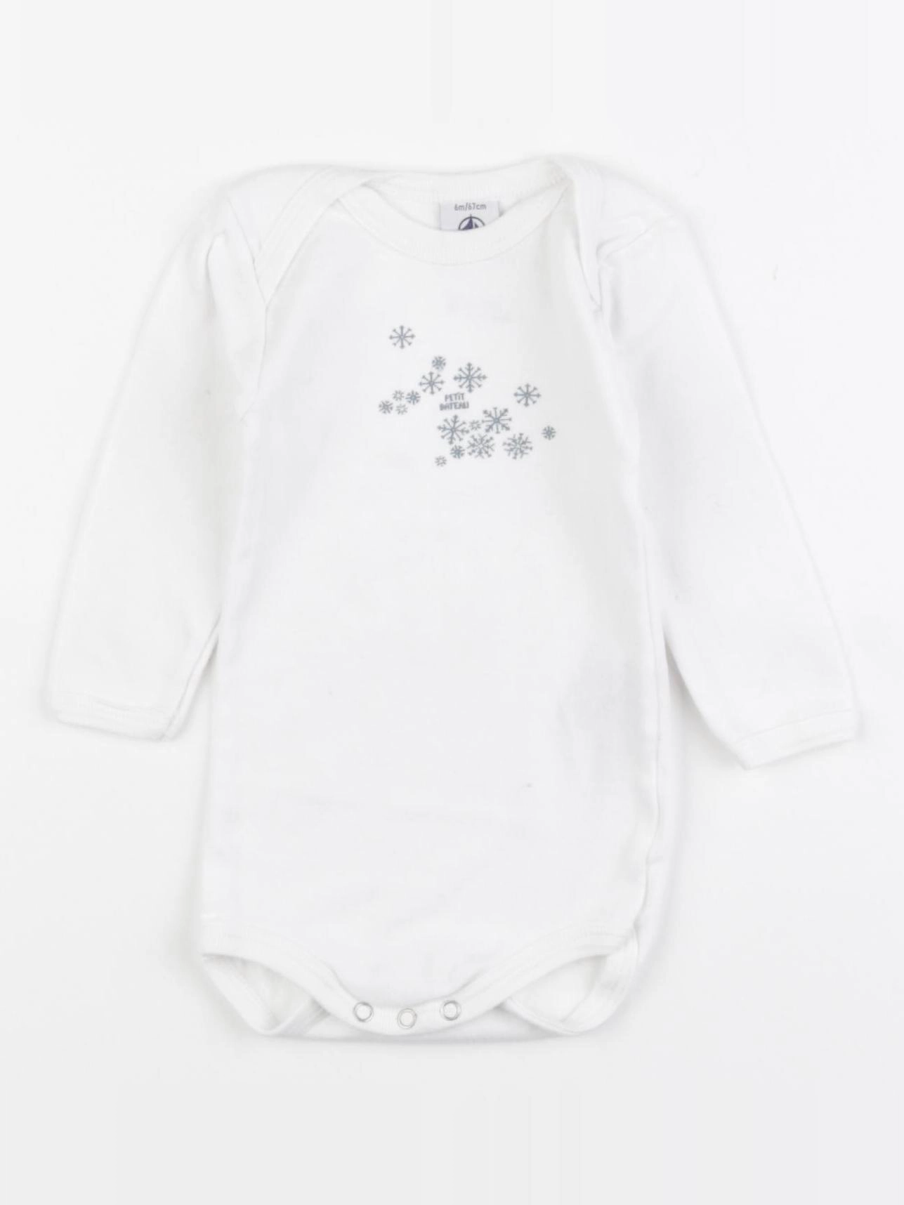 Petit Bateau - body blanc - 6 mois