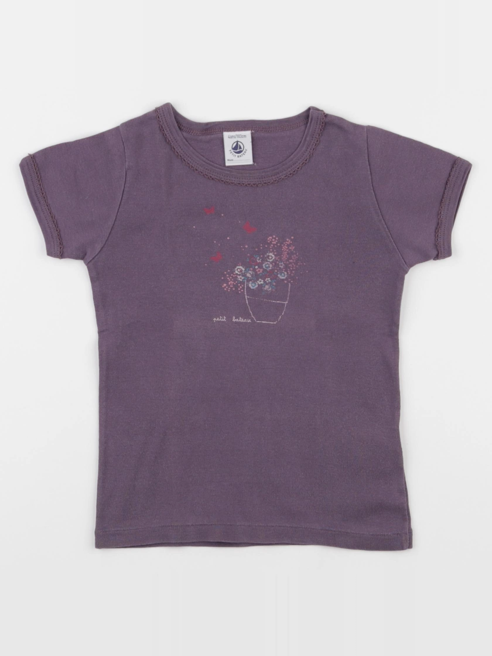 Petit Bateau - maillot de corps violet - 4 ans