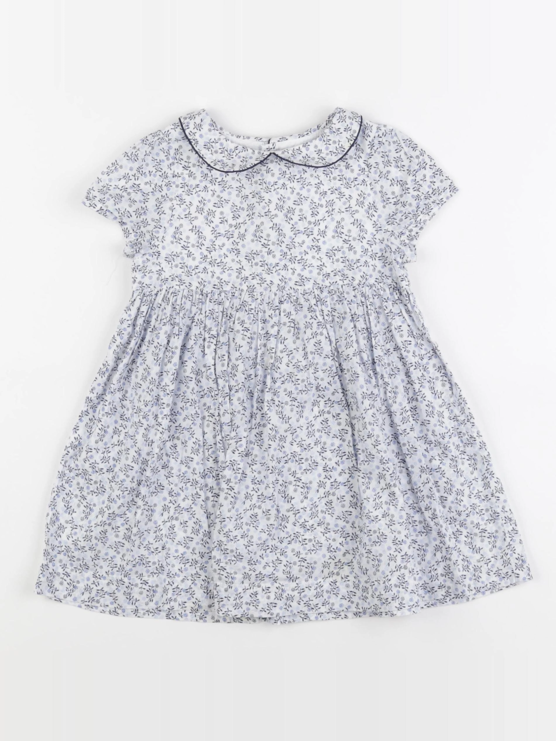 Jacadi - robe blanc, bleu - 24 mois