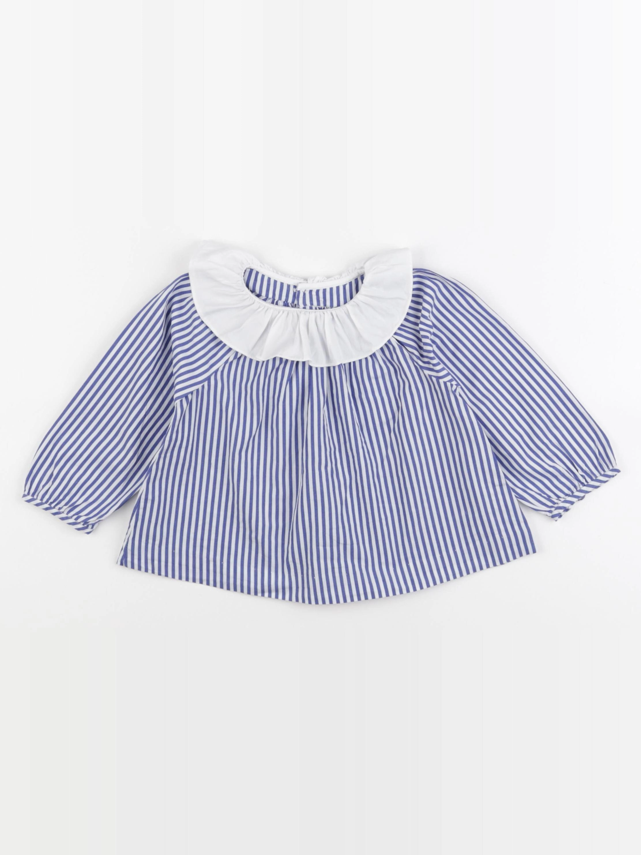 Jacadi - blouse bleu, blanc - 18 mois