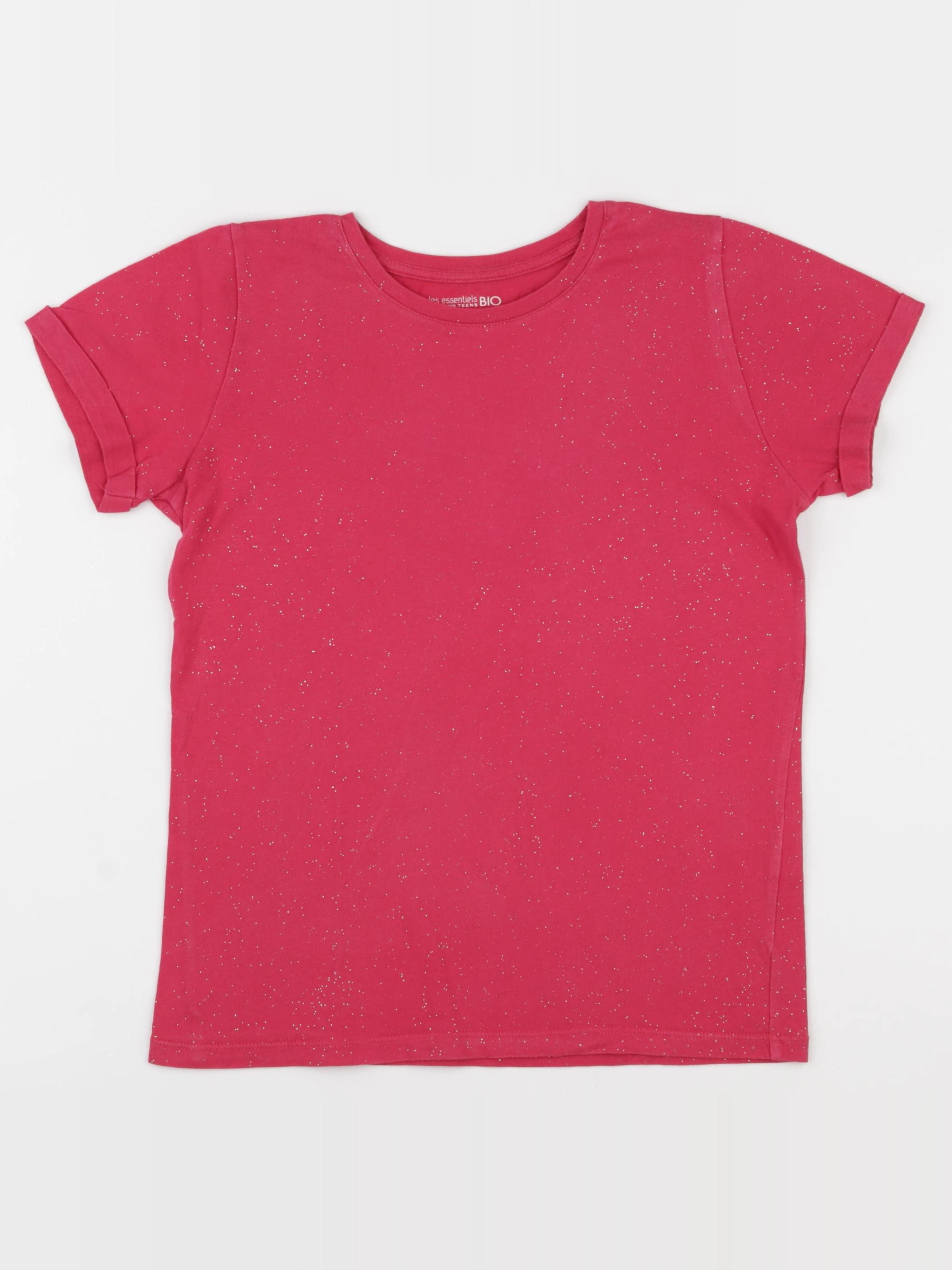 Monoprix - tee-shirt rose, argent - 12 ans