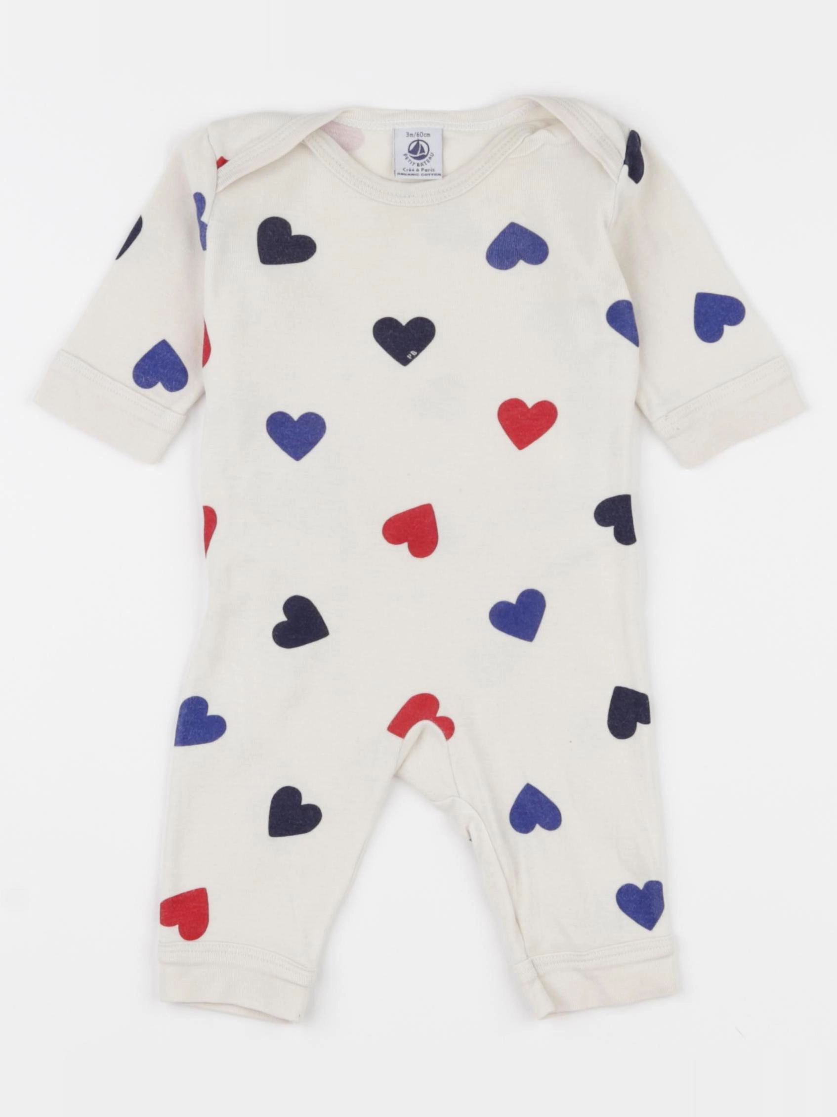 Petit Bateau - pyjama coton beige - 3 mois
