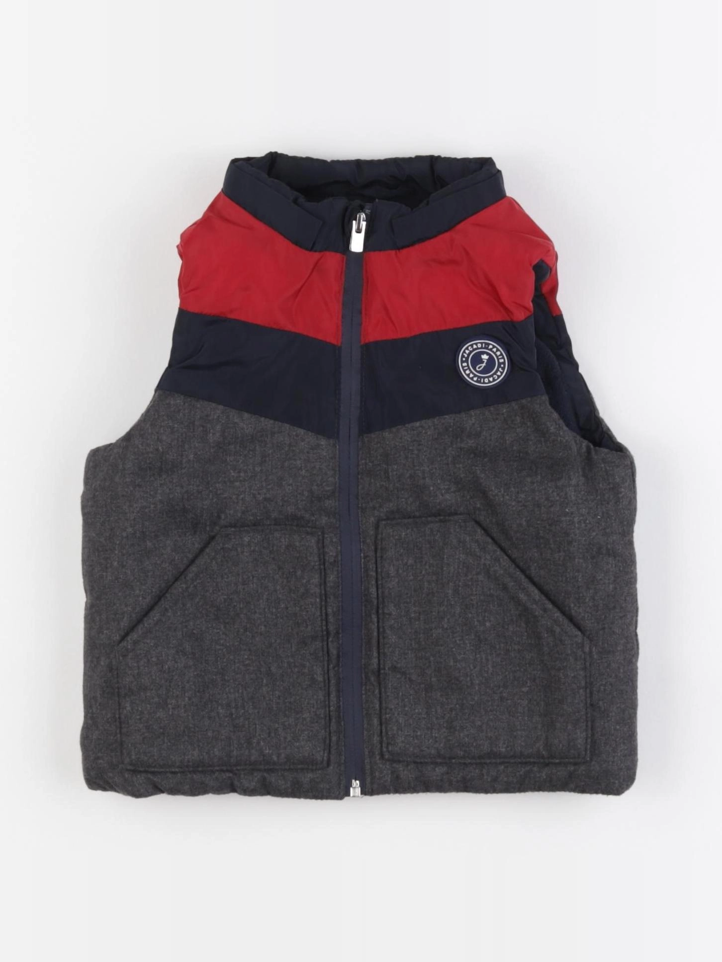 Jacadi - doudoune gris, bleu, rouge - 18 mois