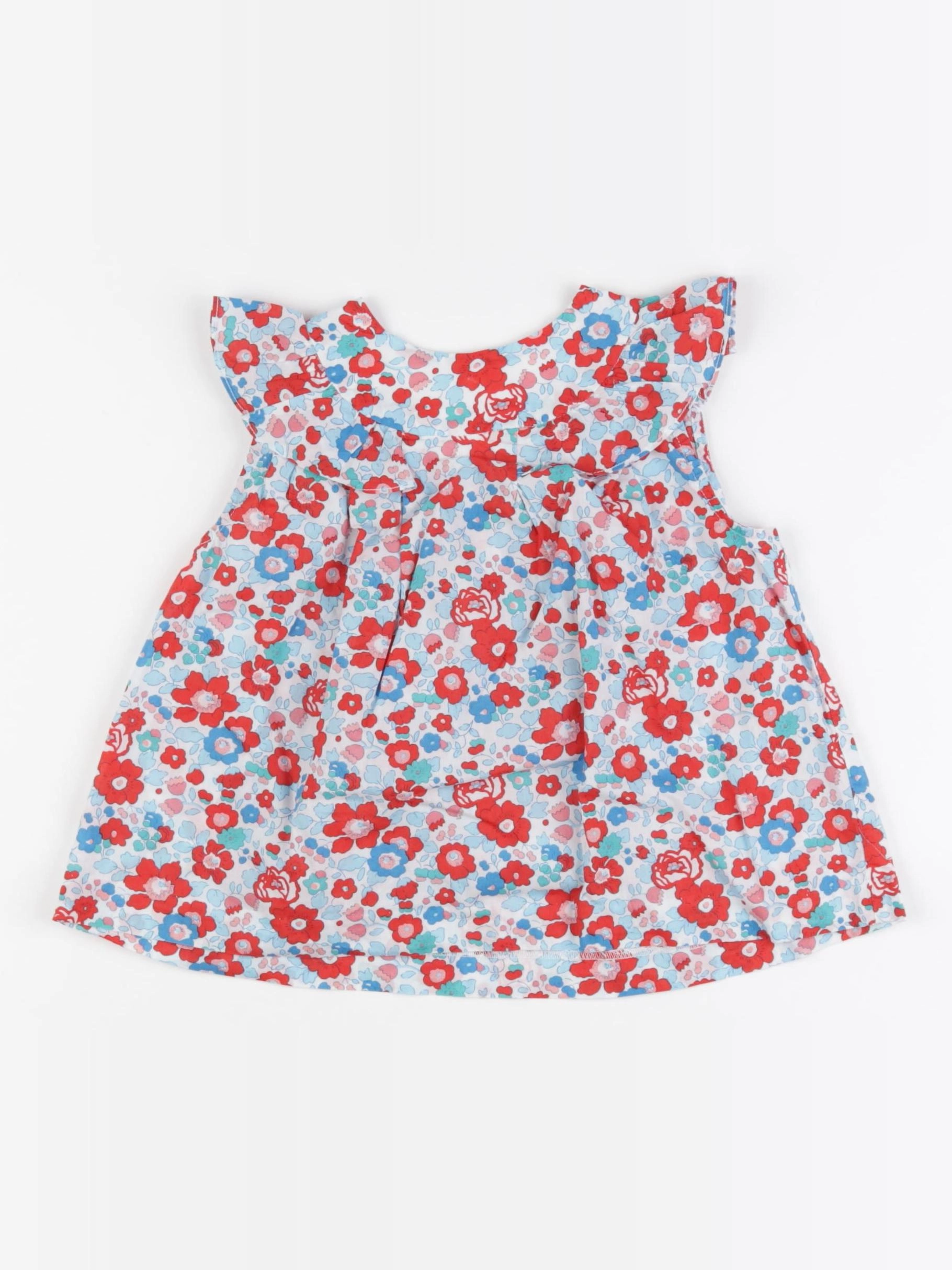 Jacadi - blouse liberty bleu, rouge - 3 ans