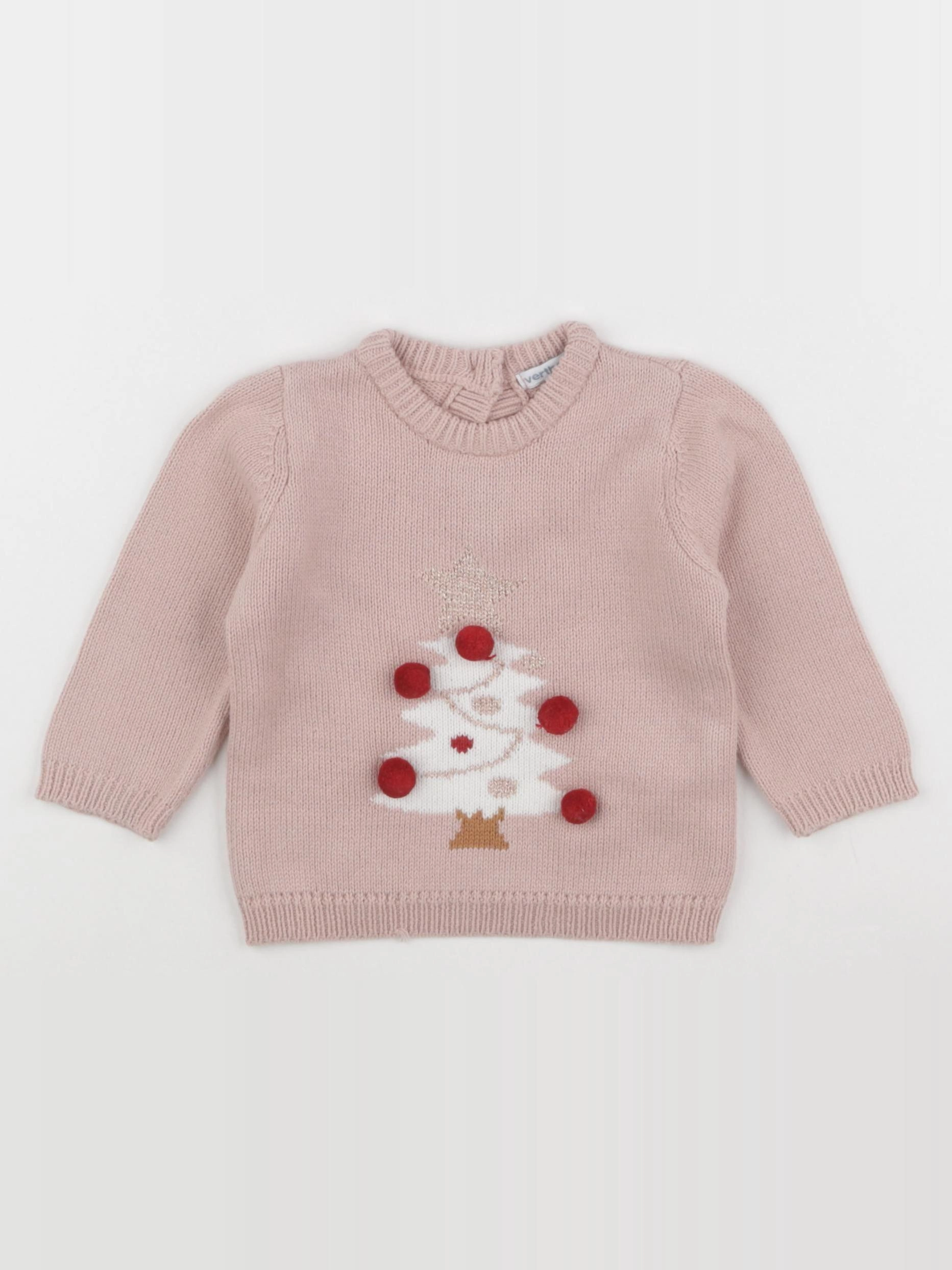 Vertbaudet - pull rose - 9 mois