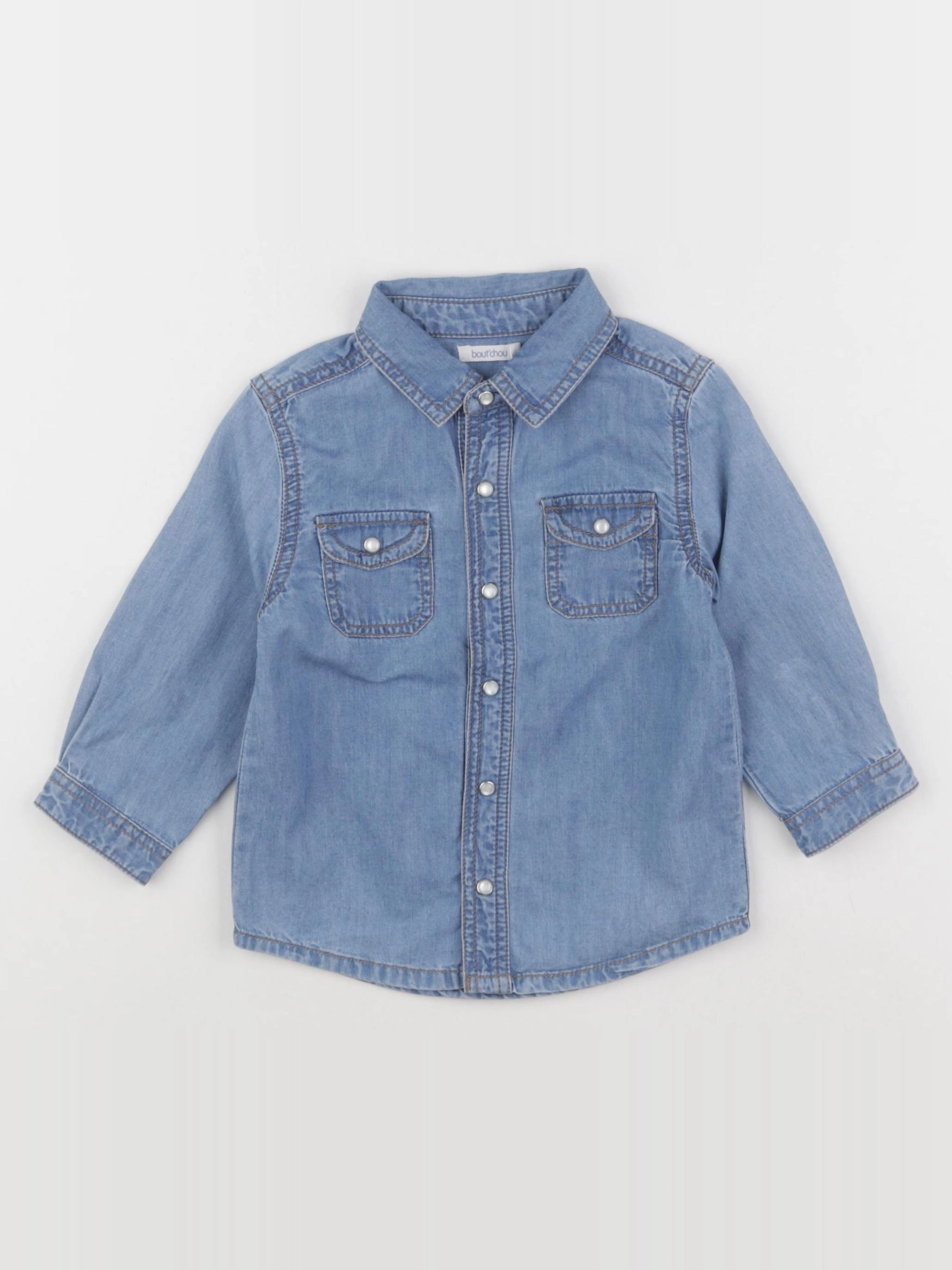 Boutchou - chemise bleu - 12 mois