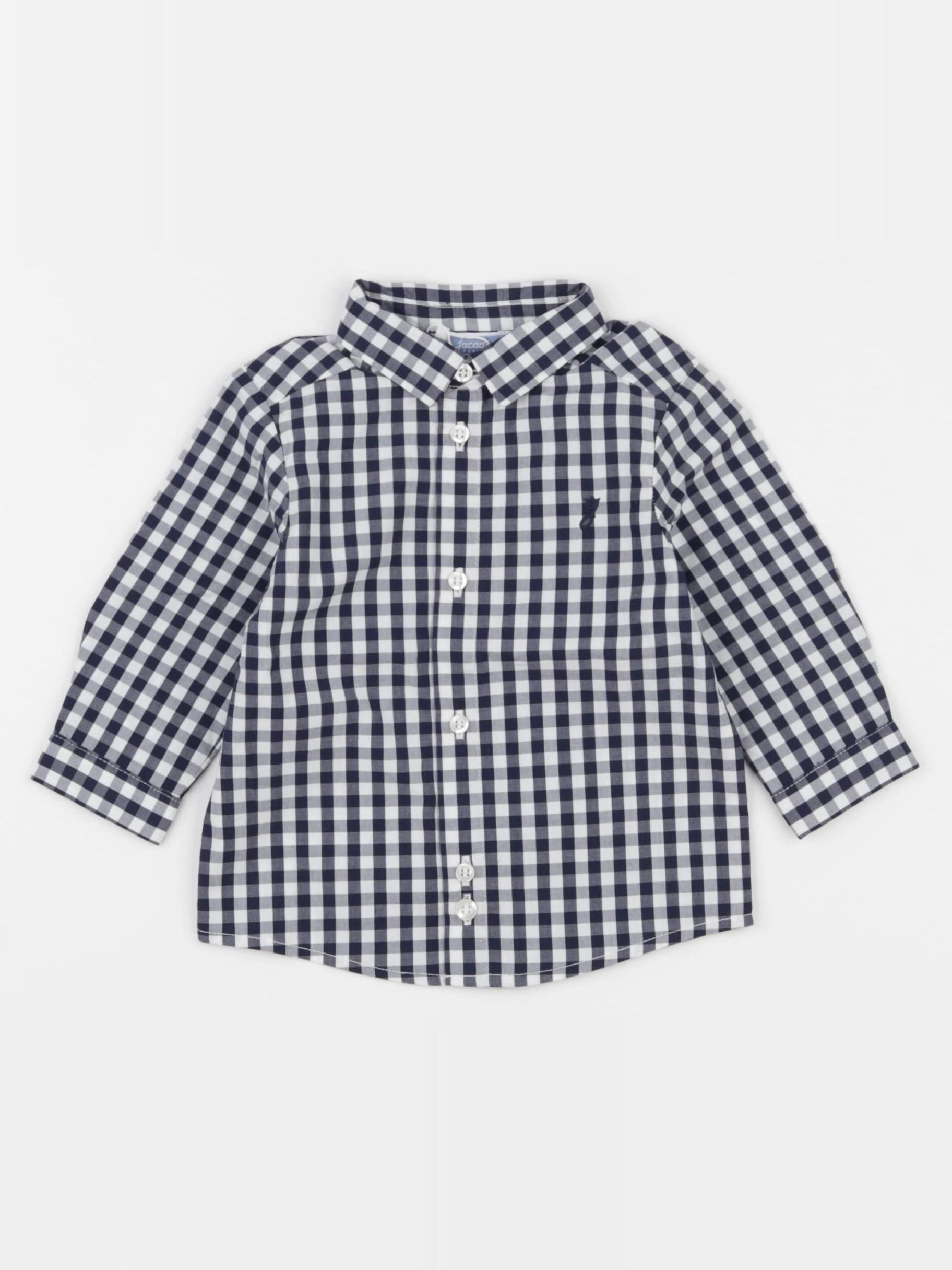 Jacadi - chemise blanc, bleu - 6 mois
