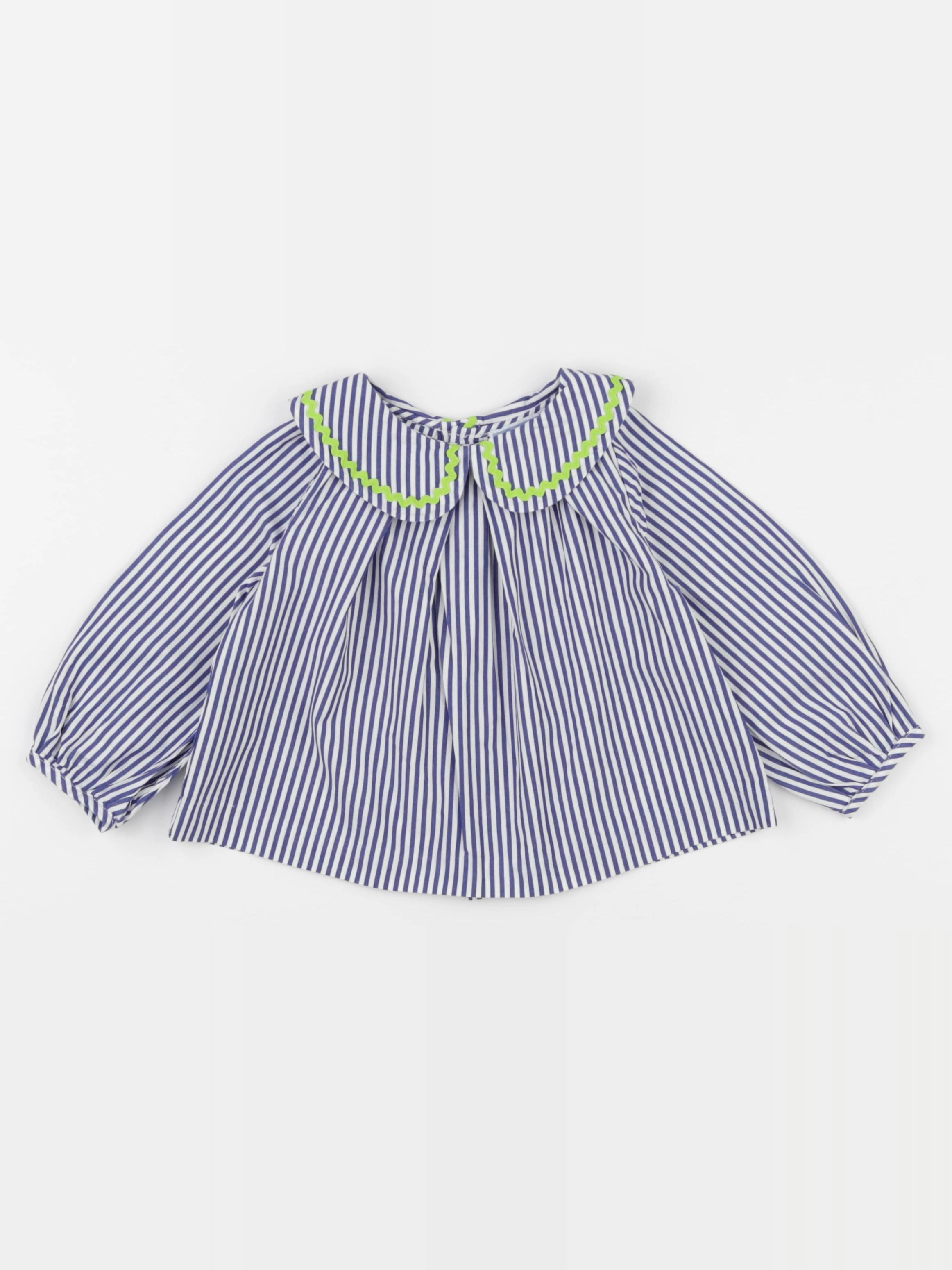 Jacadi - blouse blanc, bleu - 18 mois