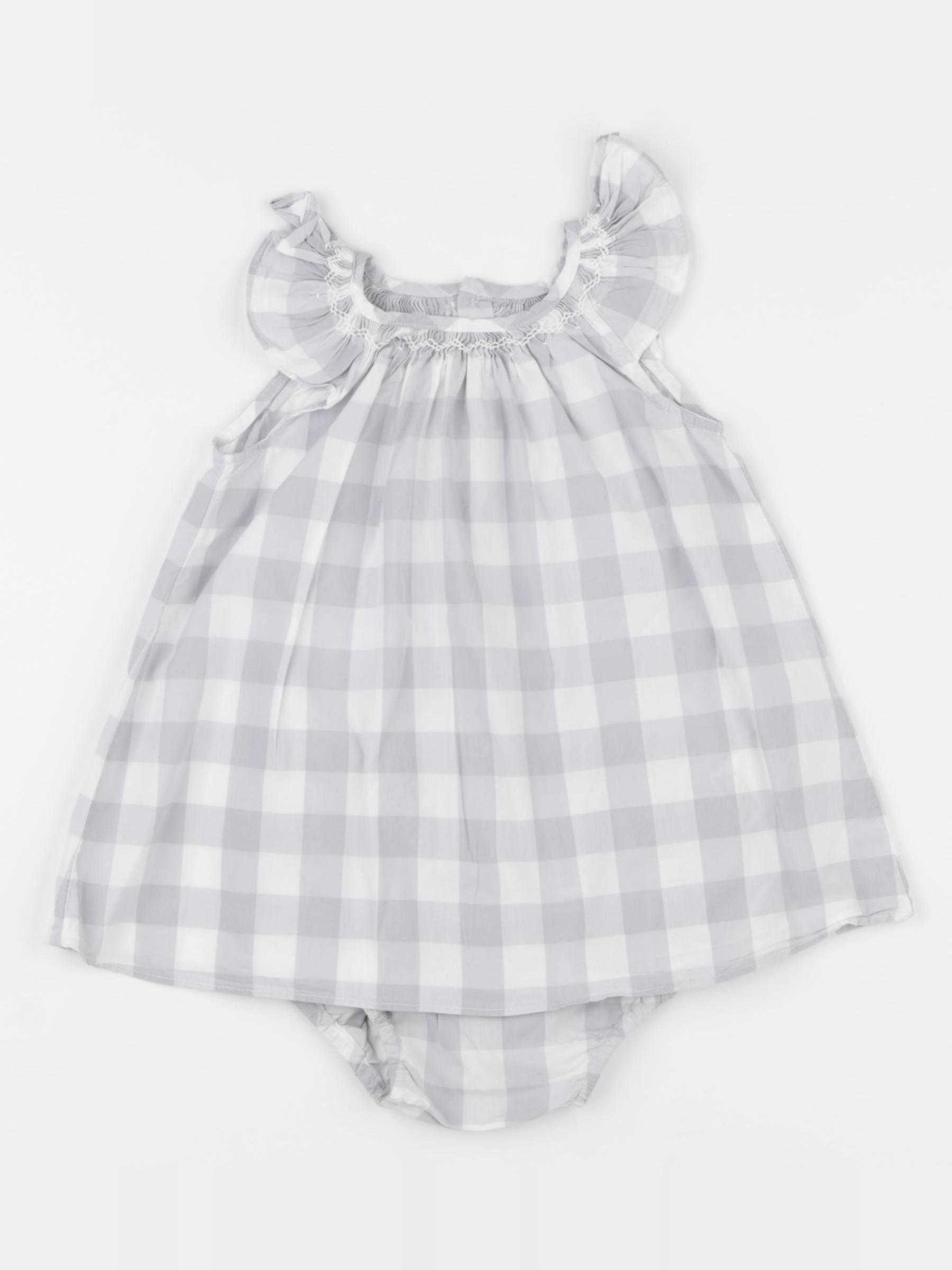 Jacadi - robe blanc, gris - 6 mois