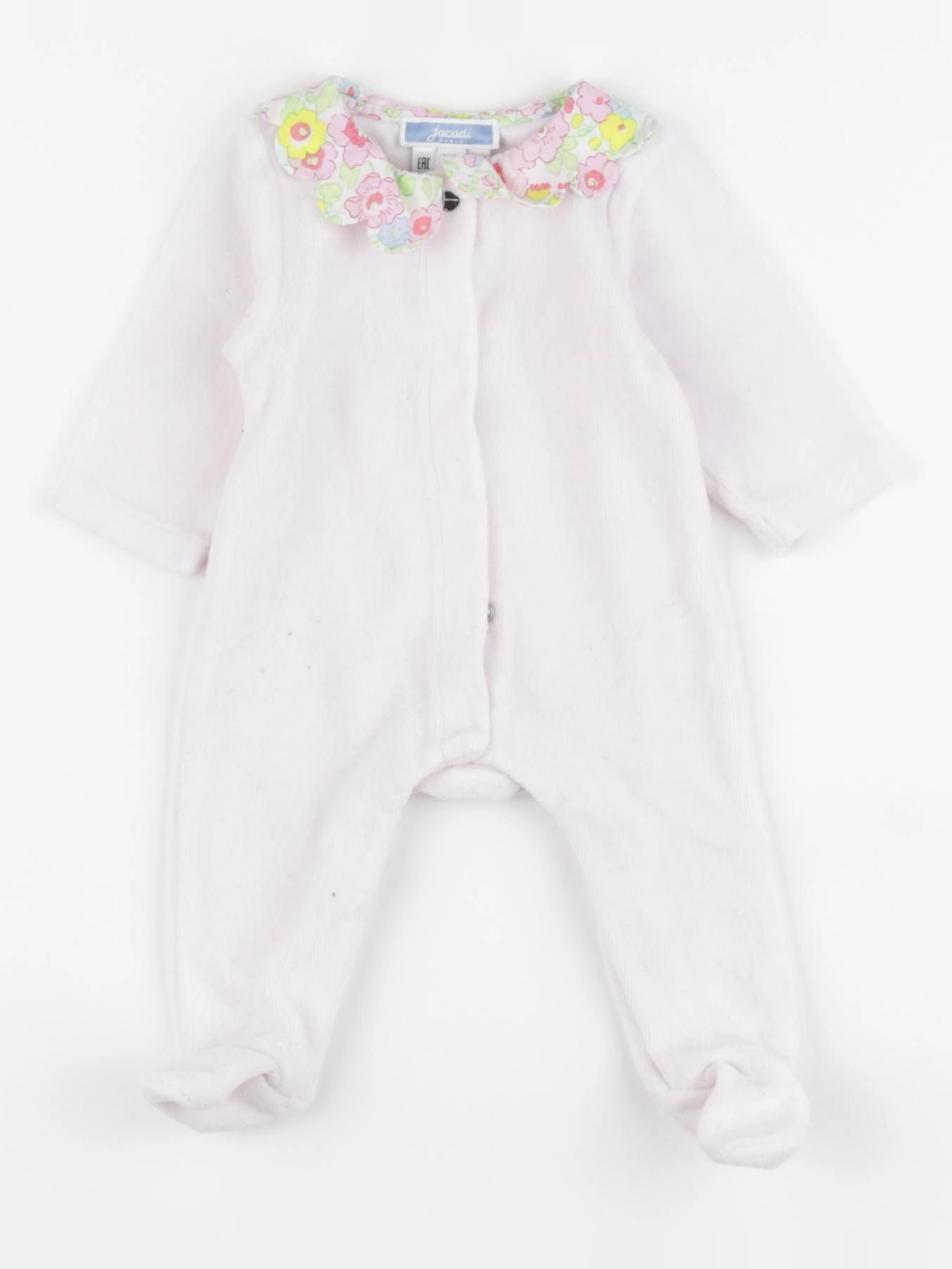 Jacadi - pyjama liberty velours rose - 1 mois