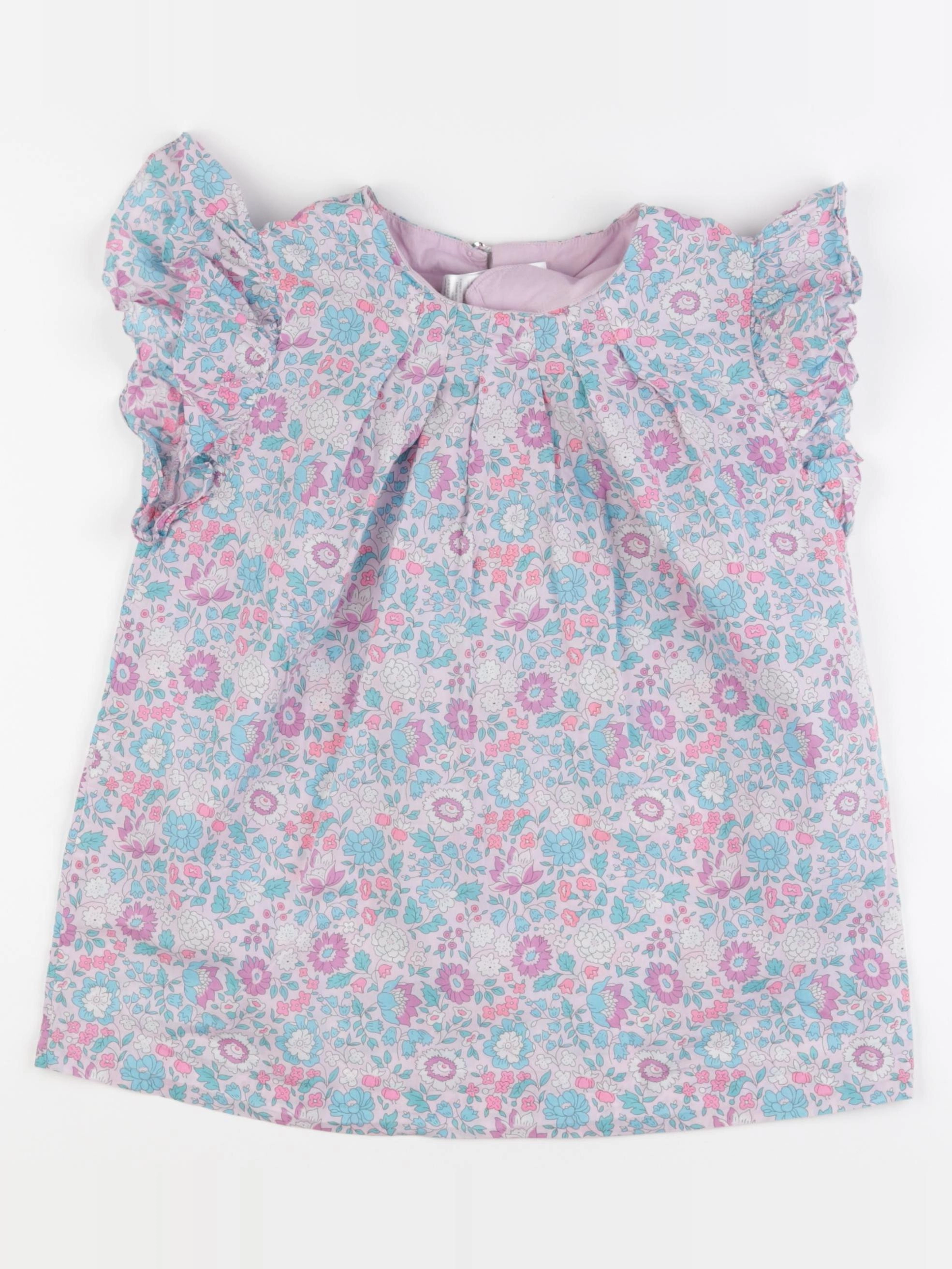 Jacadi - blouse liberty bleu, rose - 12 ans