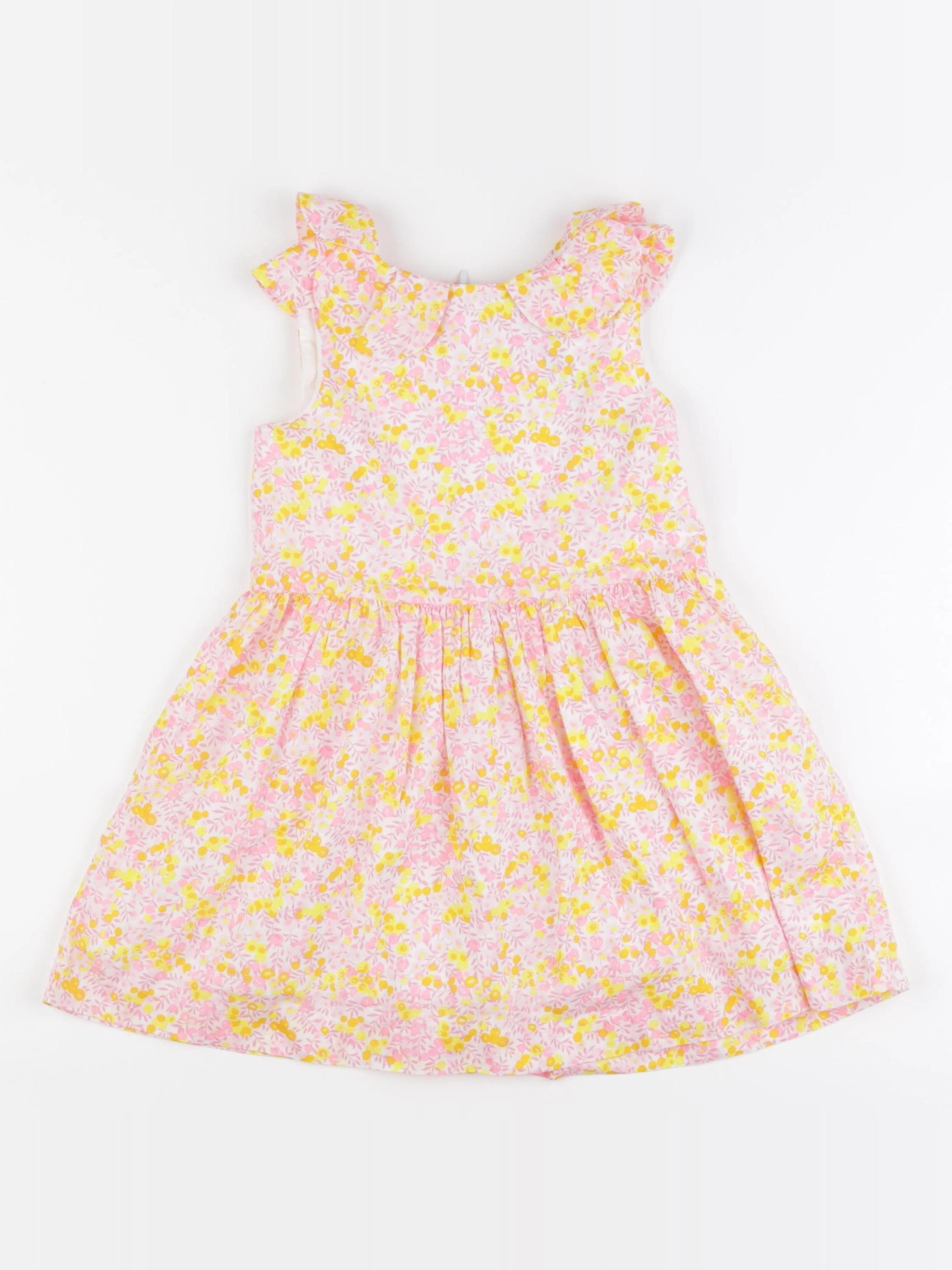 Jacadi - robe liberty jaune, rose - 4 ans