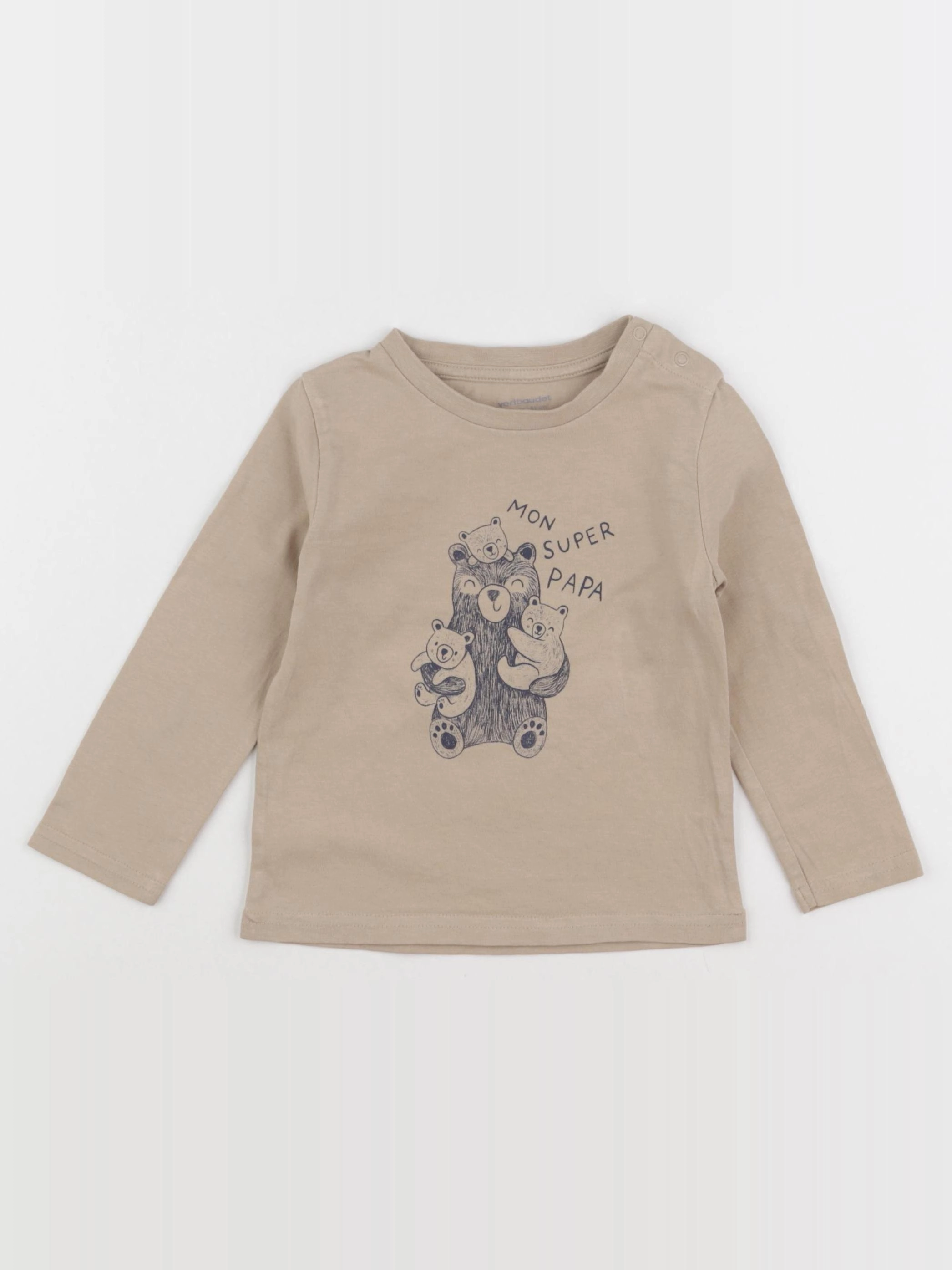 Vertbaudet - tee-shirt marron - 18 mois