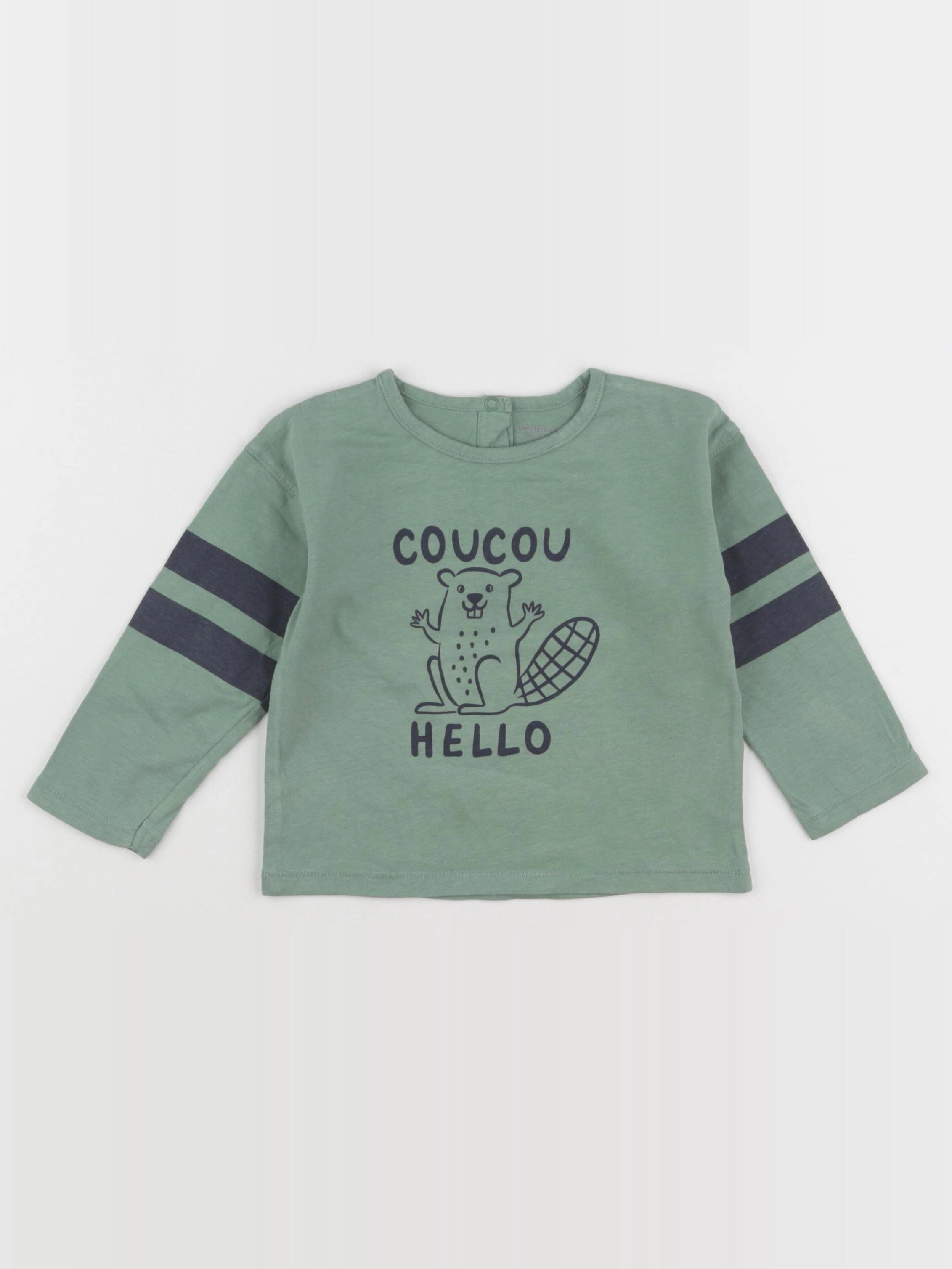 Vertbaudet - tee-shirt vert - 18 mois
