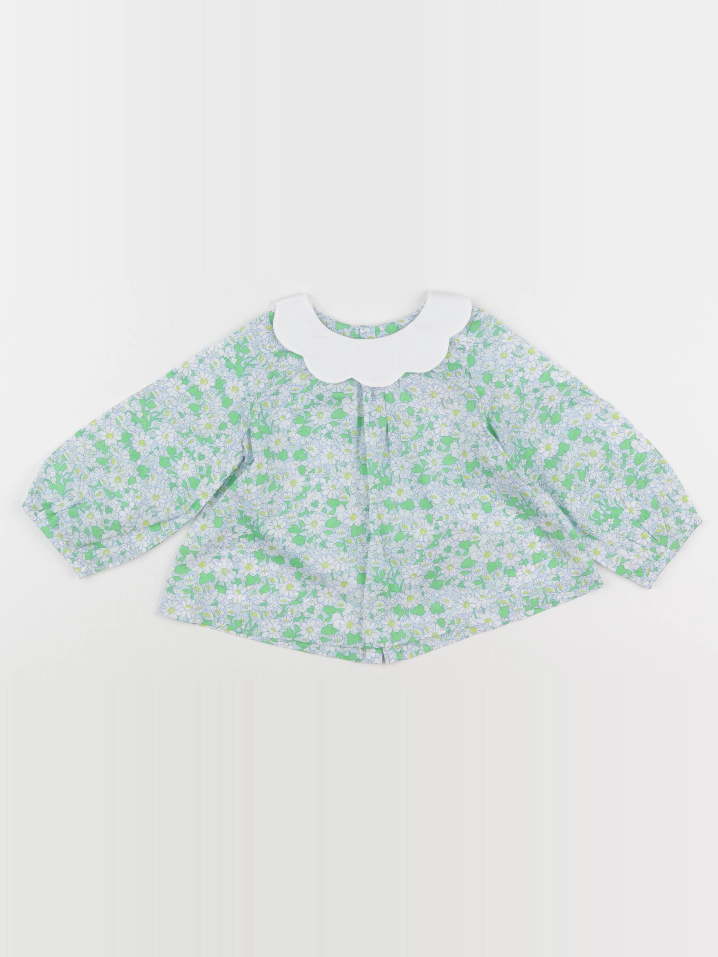 Jacadi - blouse liberty jaune, vert - 24 mois