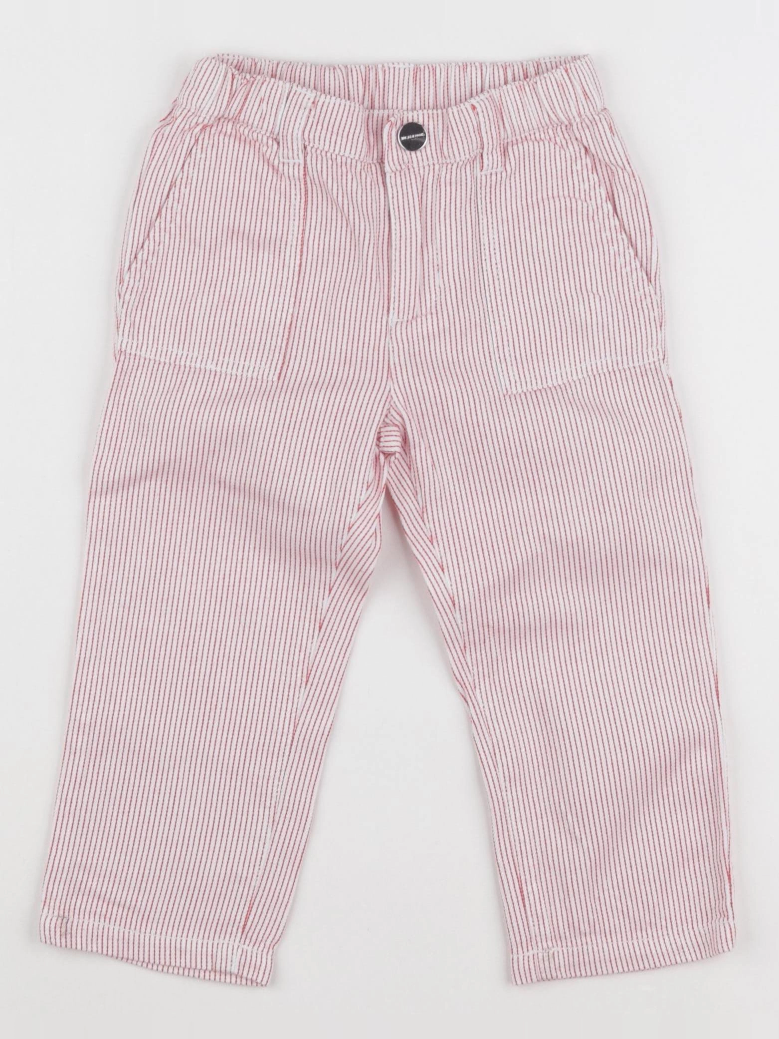 Jacadi - pantalon blanc, rouge - 24 mois