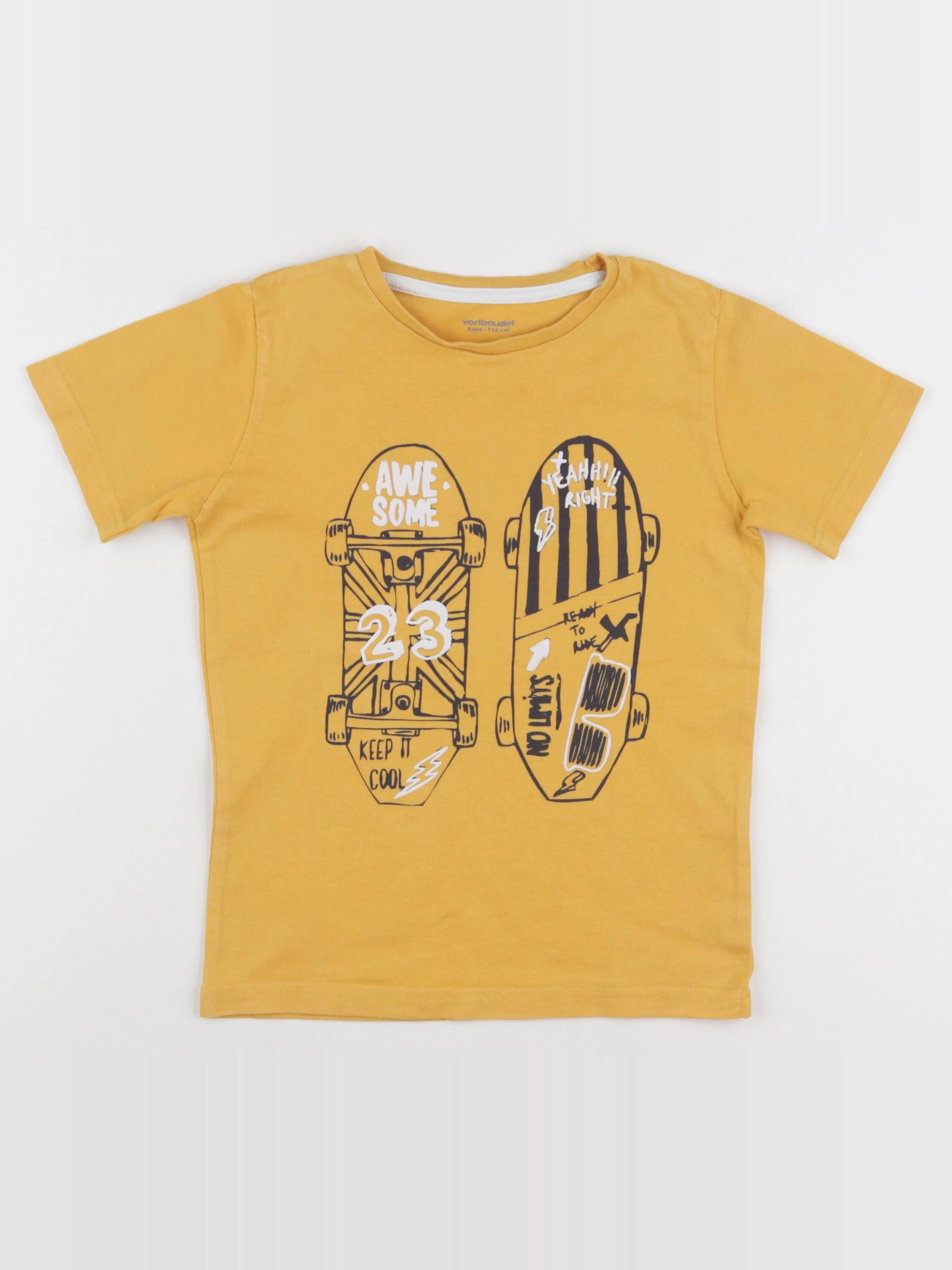 Vertbaudet - tee-shirt jaune - 6 ans