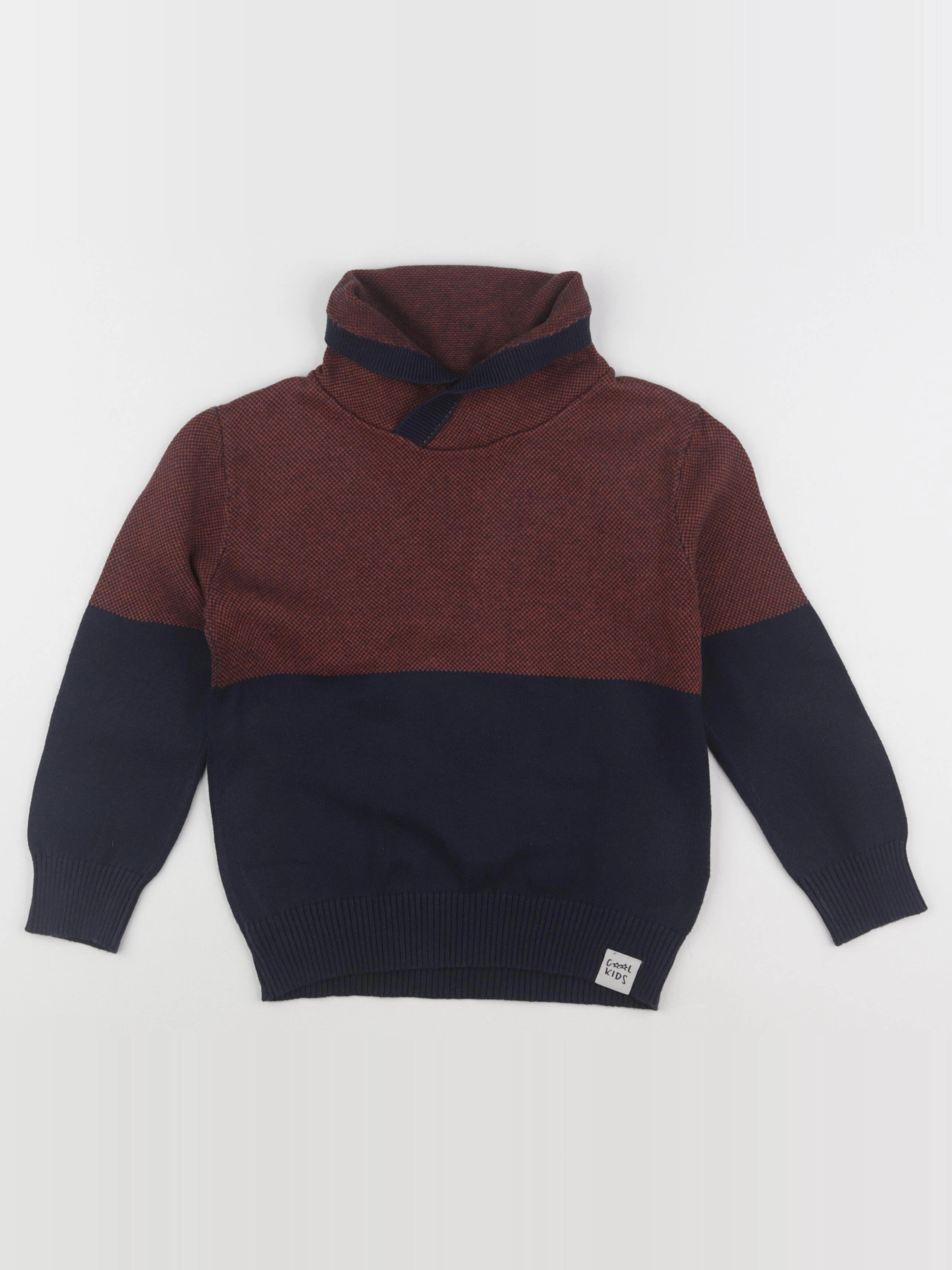 Vertbaudet - pull marron, bleu - 6 ans