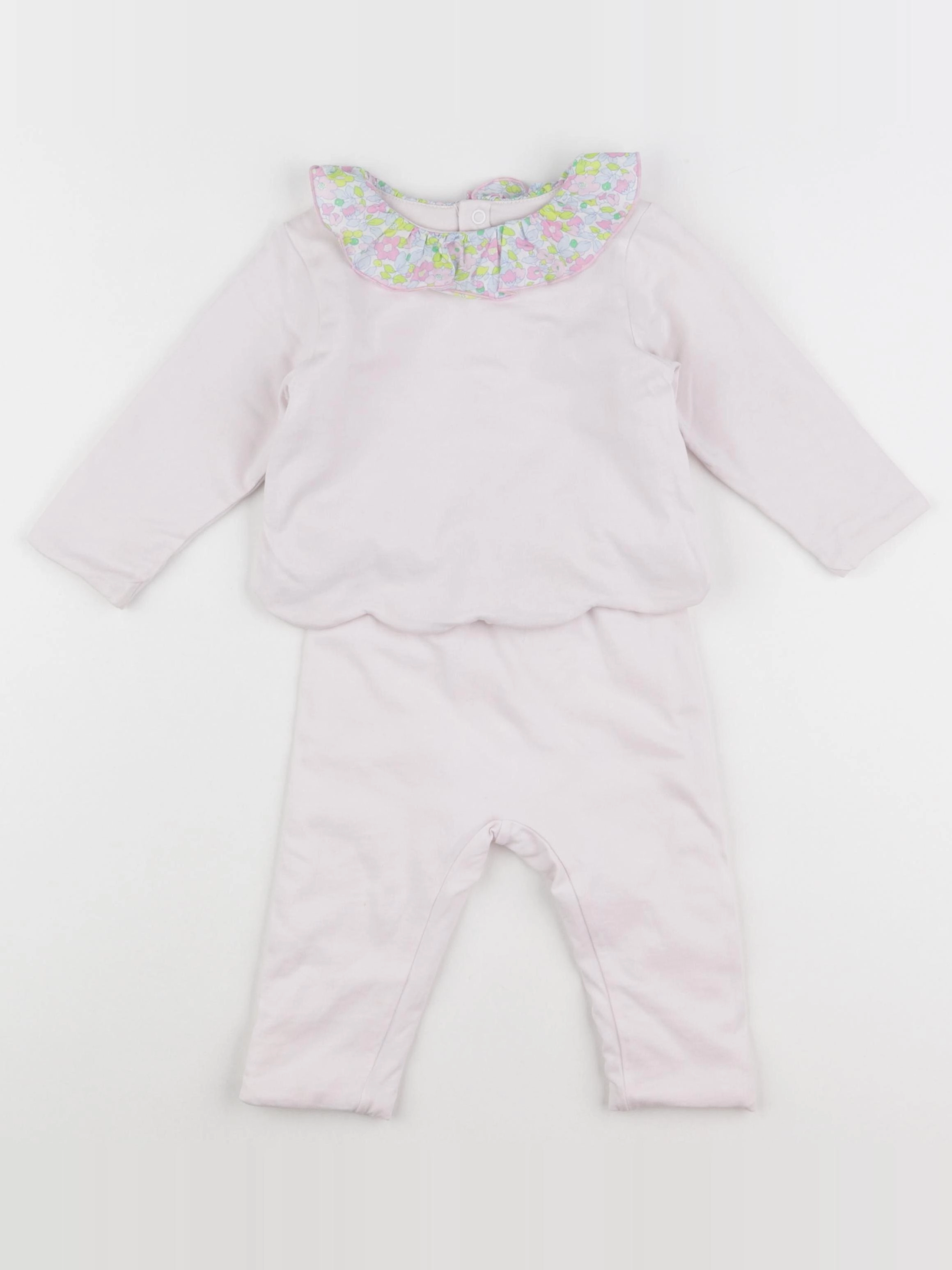 Jacadi - ensemble doublé rose - 12 mois