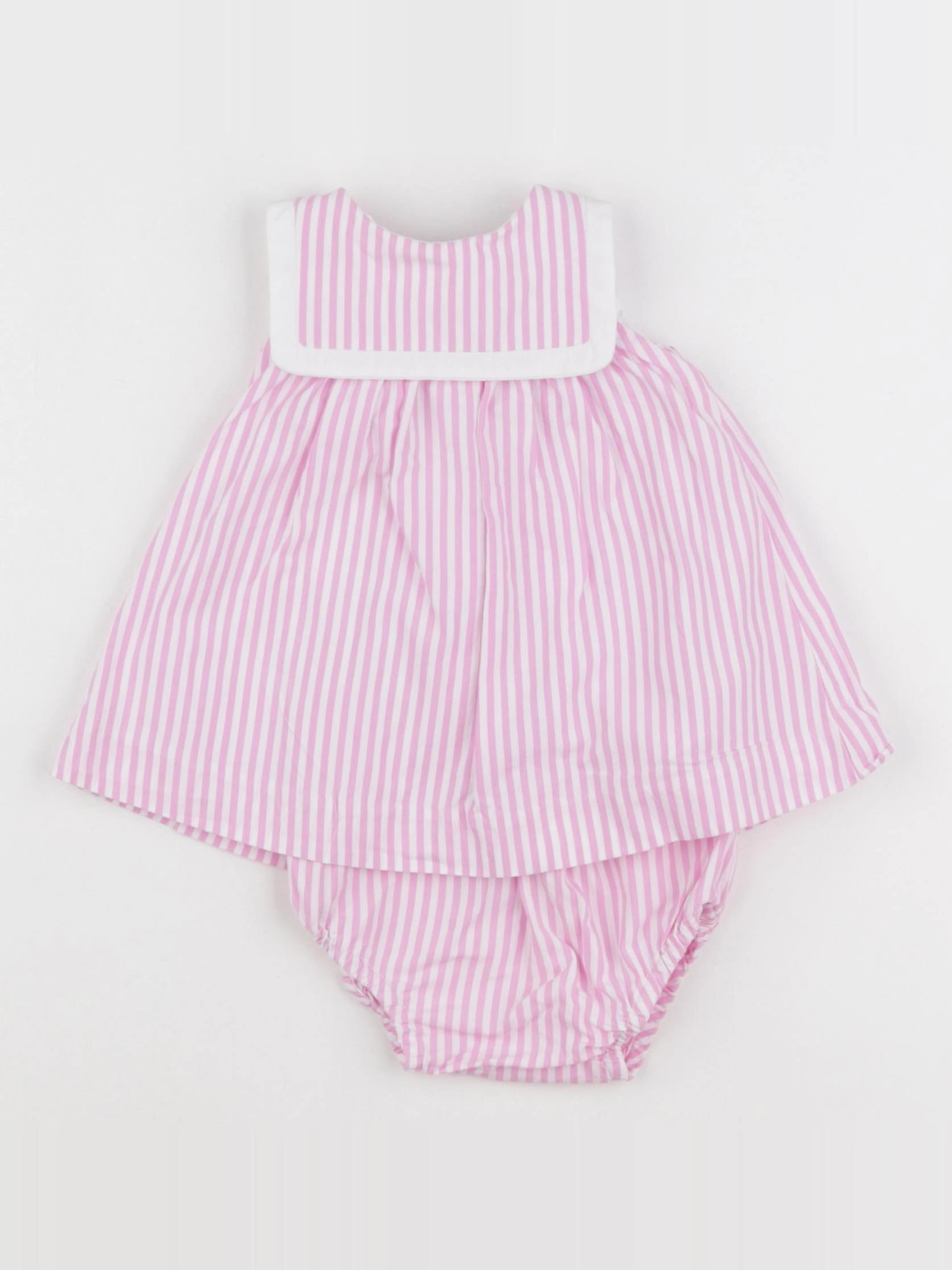 Jacadi - robe blanc, rose - 3 mois