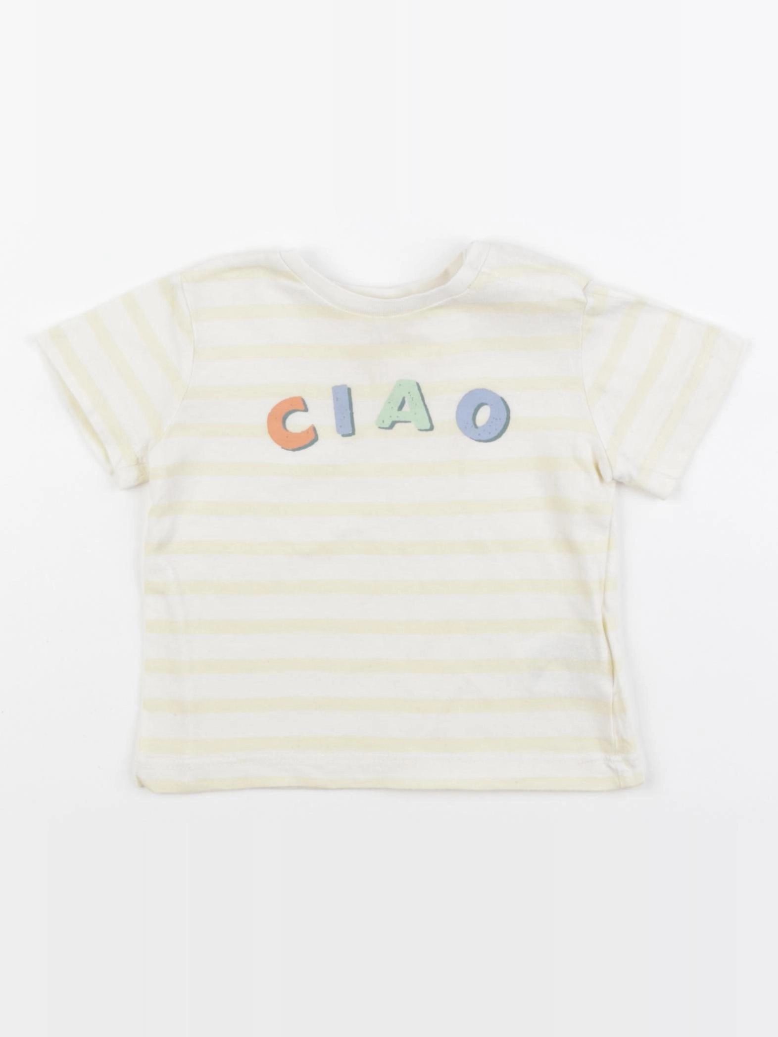 Boutchou - tee-shirt blanc, jaune - 9 mois