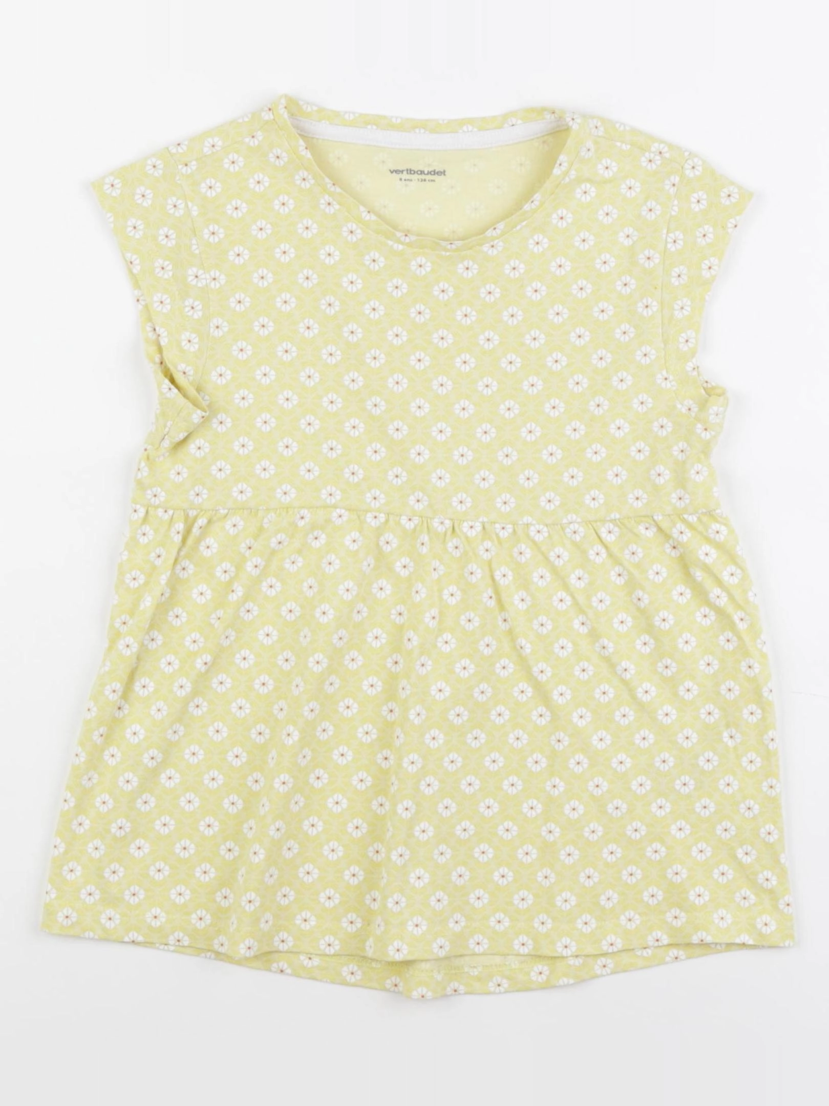 Vertbaudet - tee-shirt jaune - 8 ans