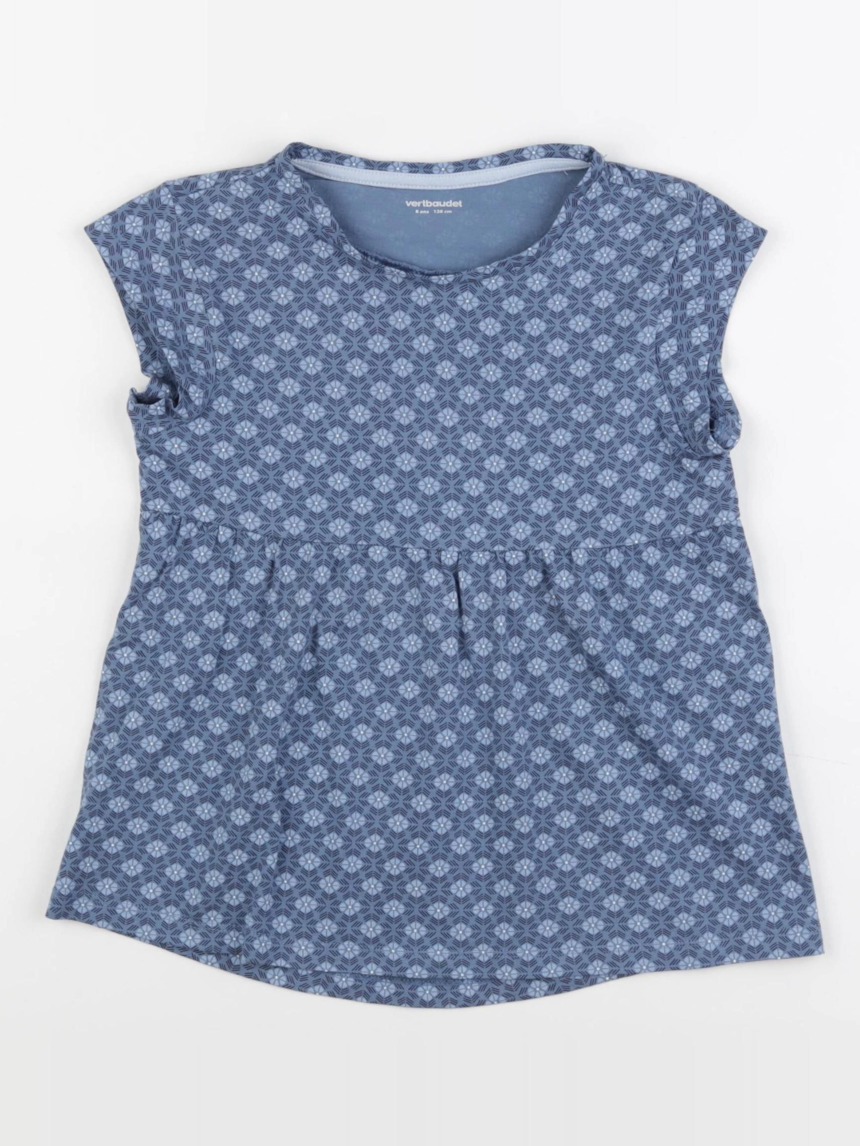 Vertbaudet - tee-shirt bleu - 8 ans