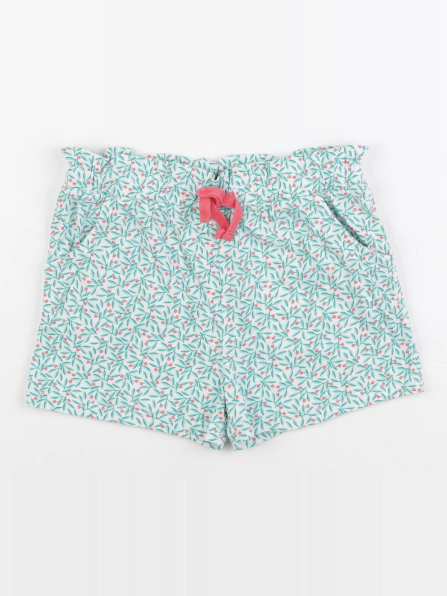 Okaidi - short vert, blanc - 6 ans