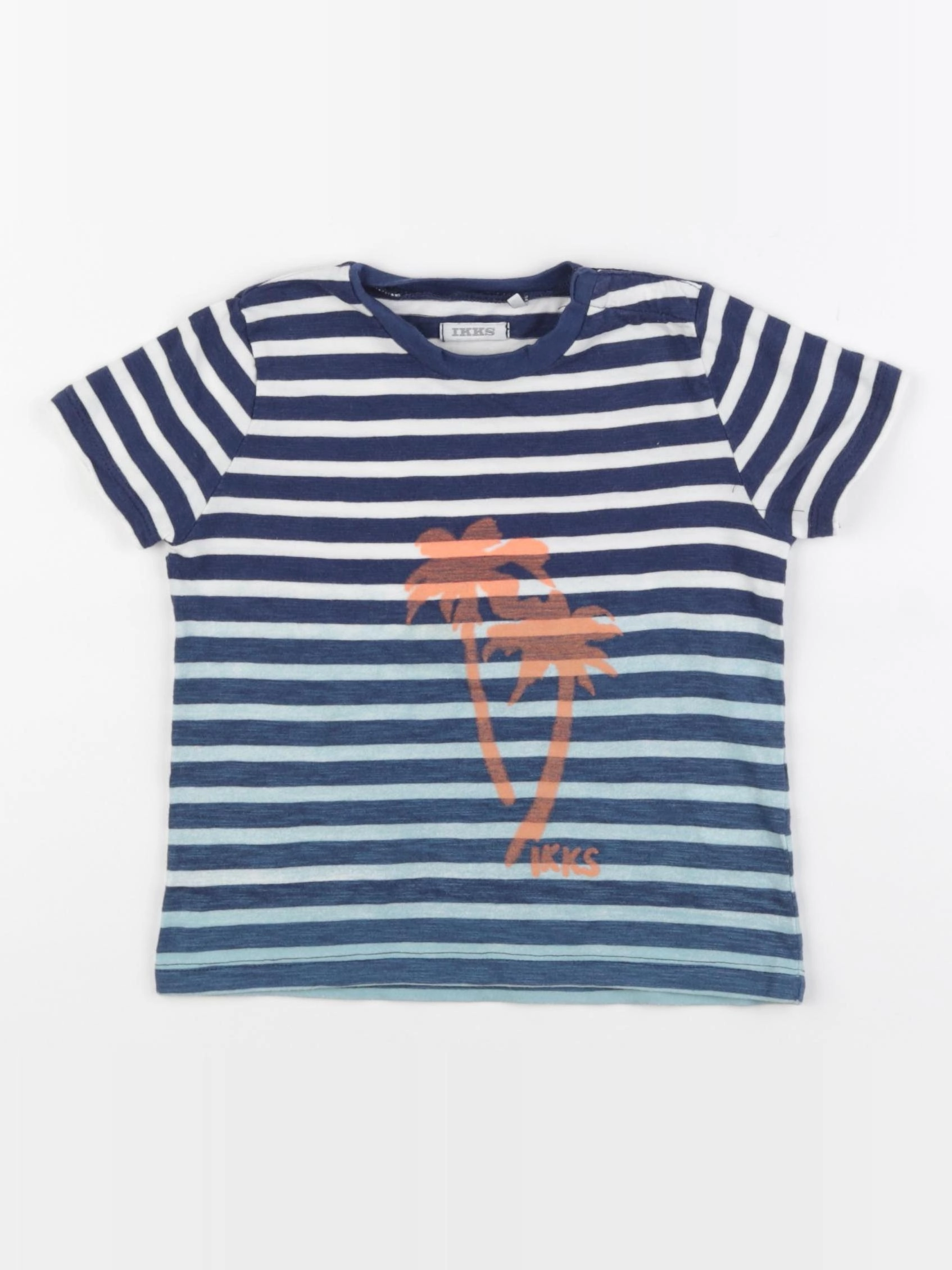 IKKS - tee-shirt bleu, blanc - 2 ans