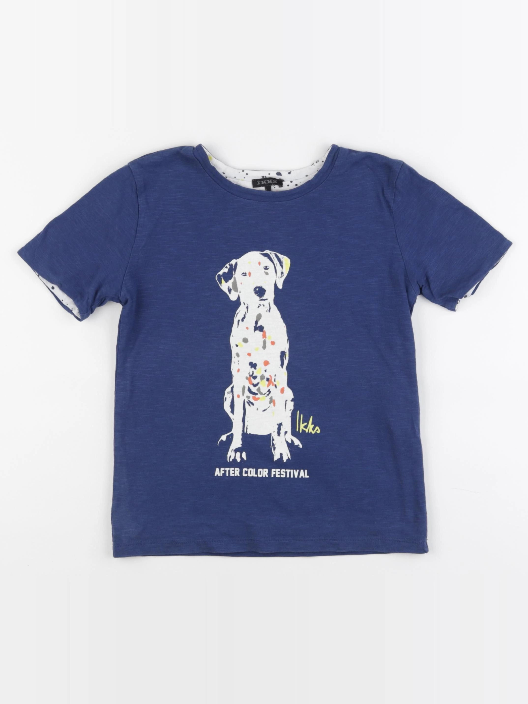IKKS - tee-shirt réversible bleu, blanc - 6 ans