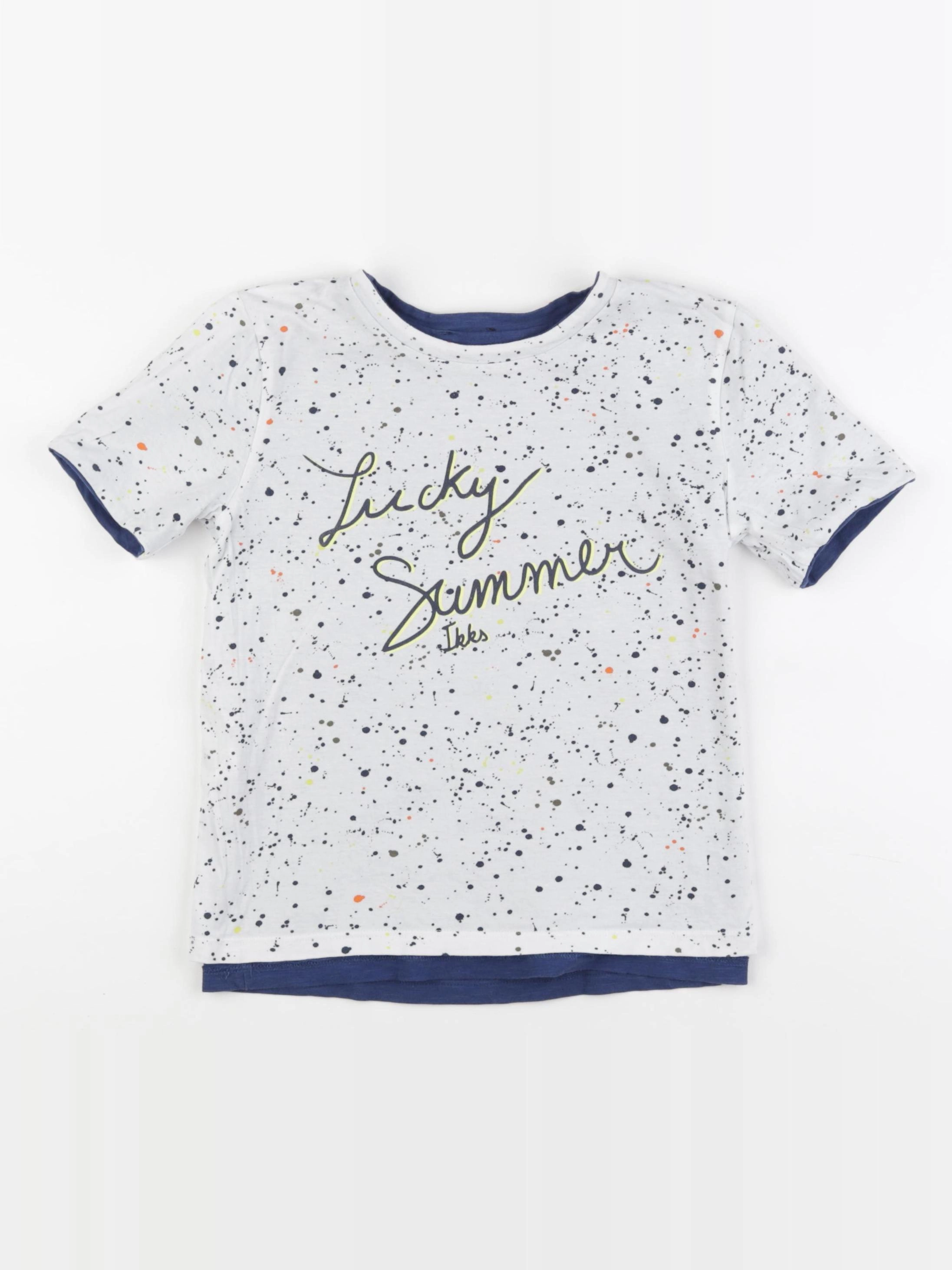 IKKS - tee-shirt réversible bleu, blanc - 6 ans