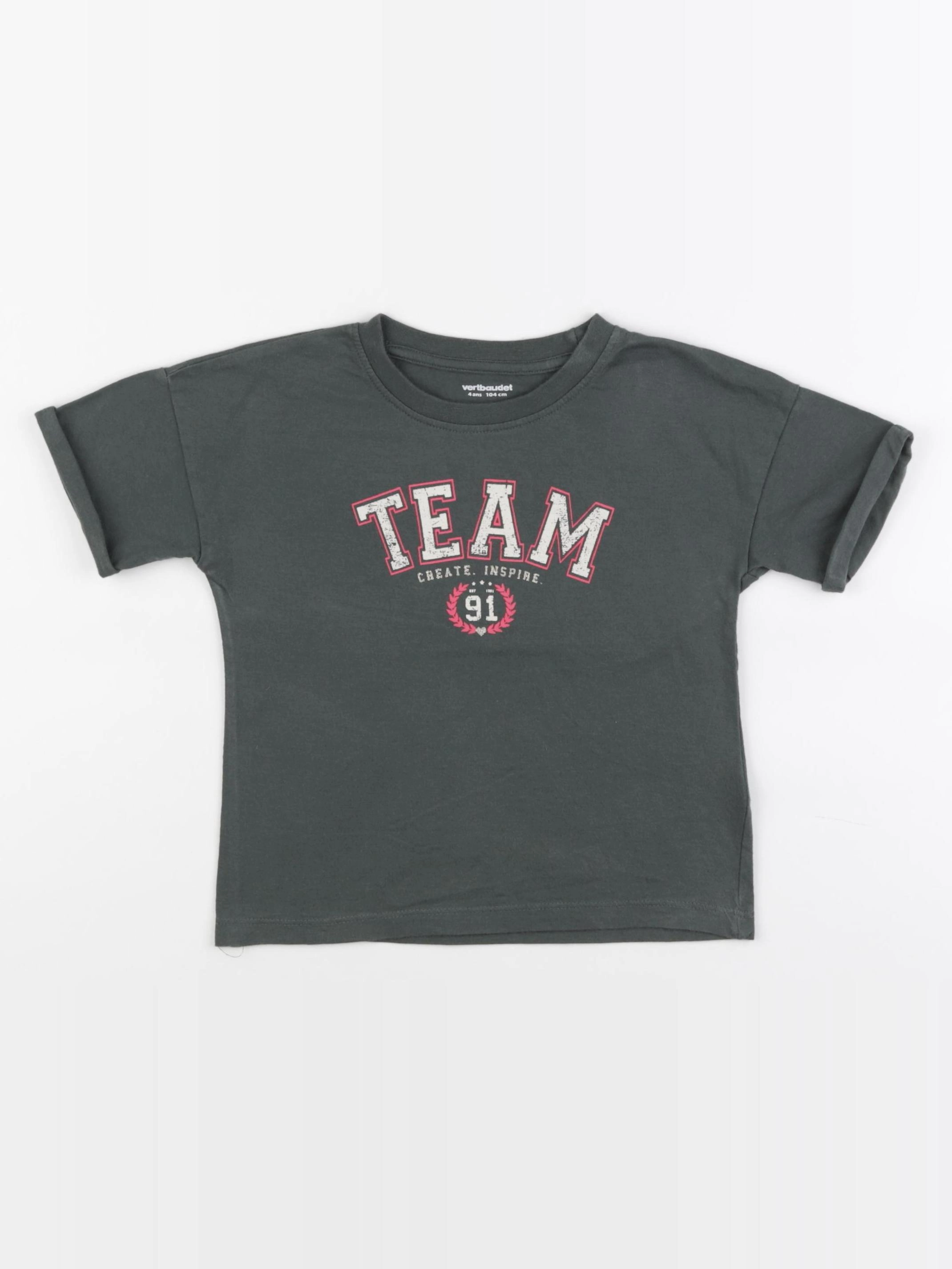 Vertbaudet - tee-shirt vert - 4 ans