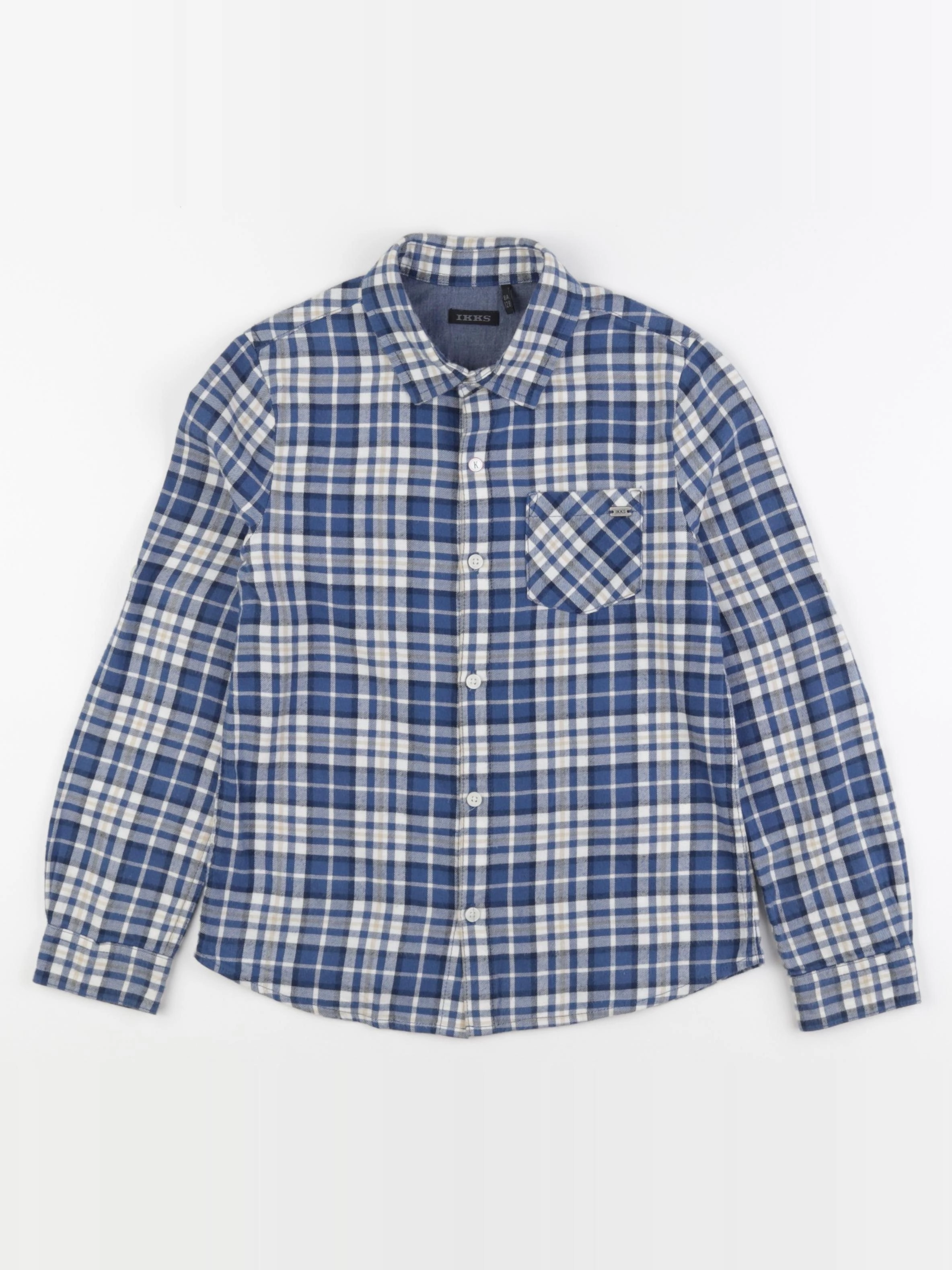 IKKS - chemise bleu, blanc - 8 ans