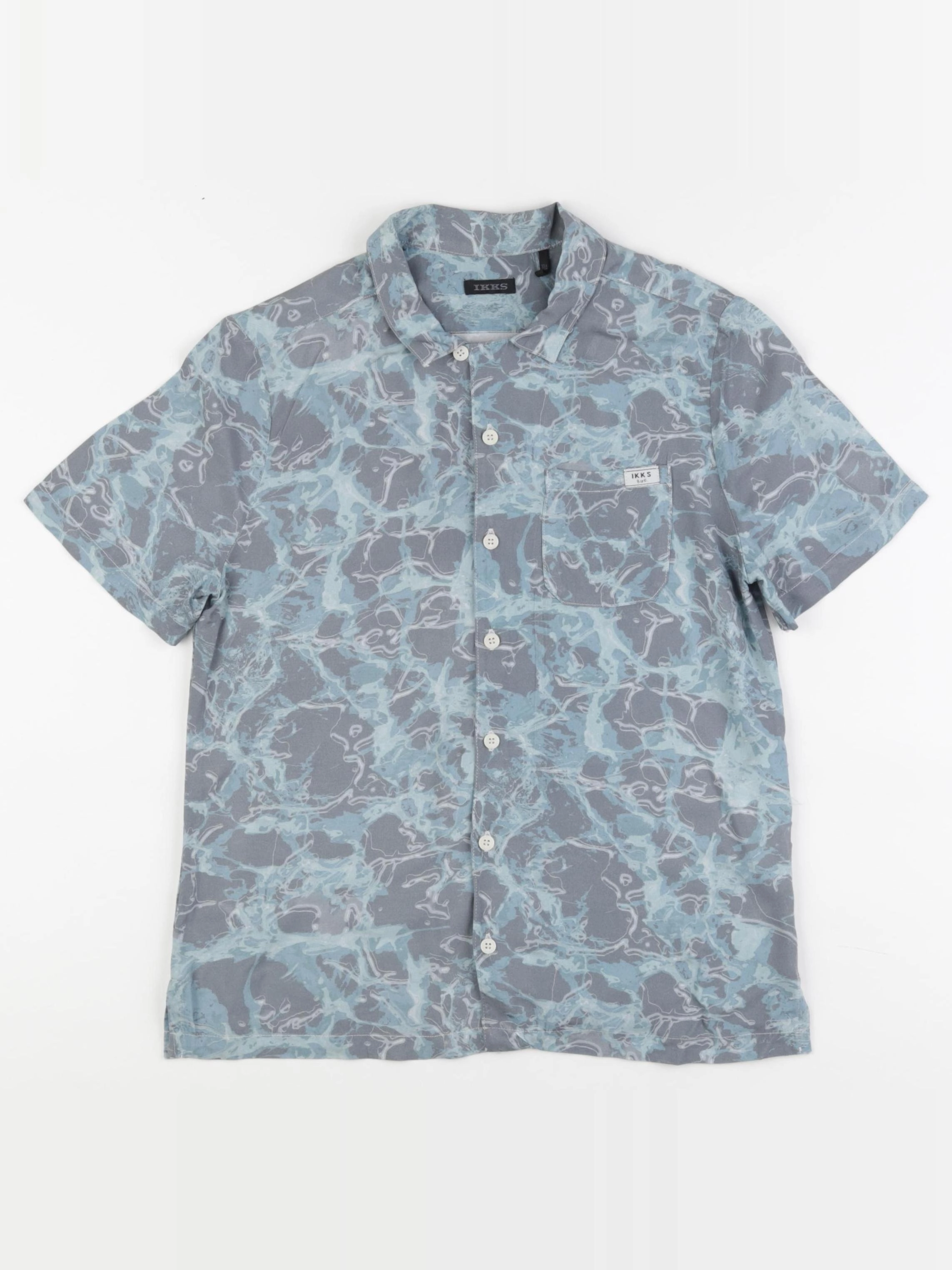 IKKS - chemise bleu, gris - 10 ans