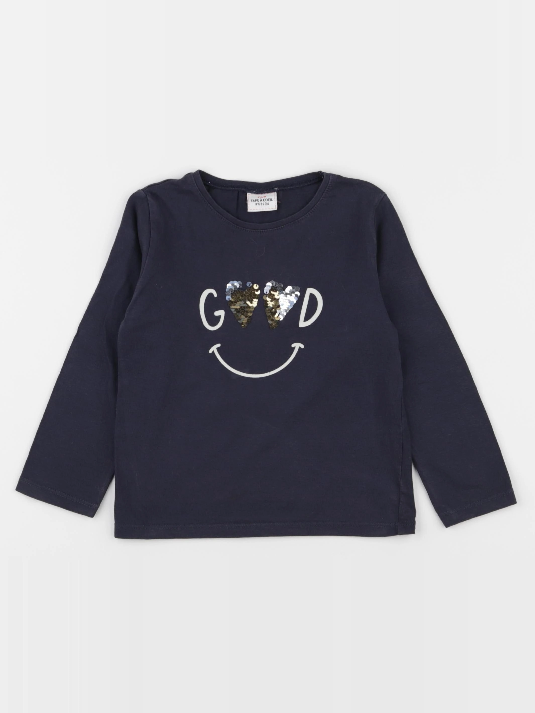 Tape à l'oeil - tee-shirt bleu, or - 3 ans