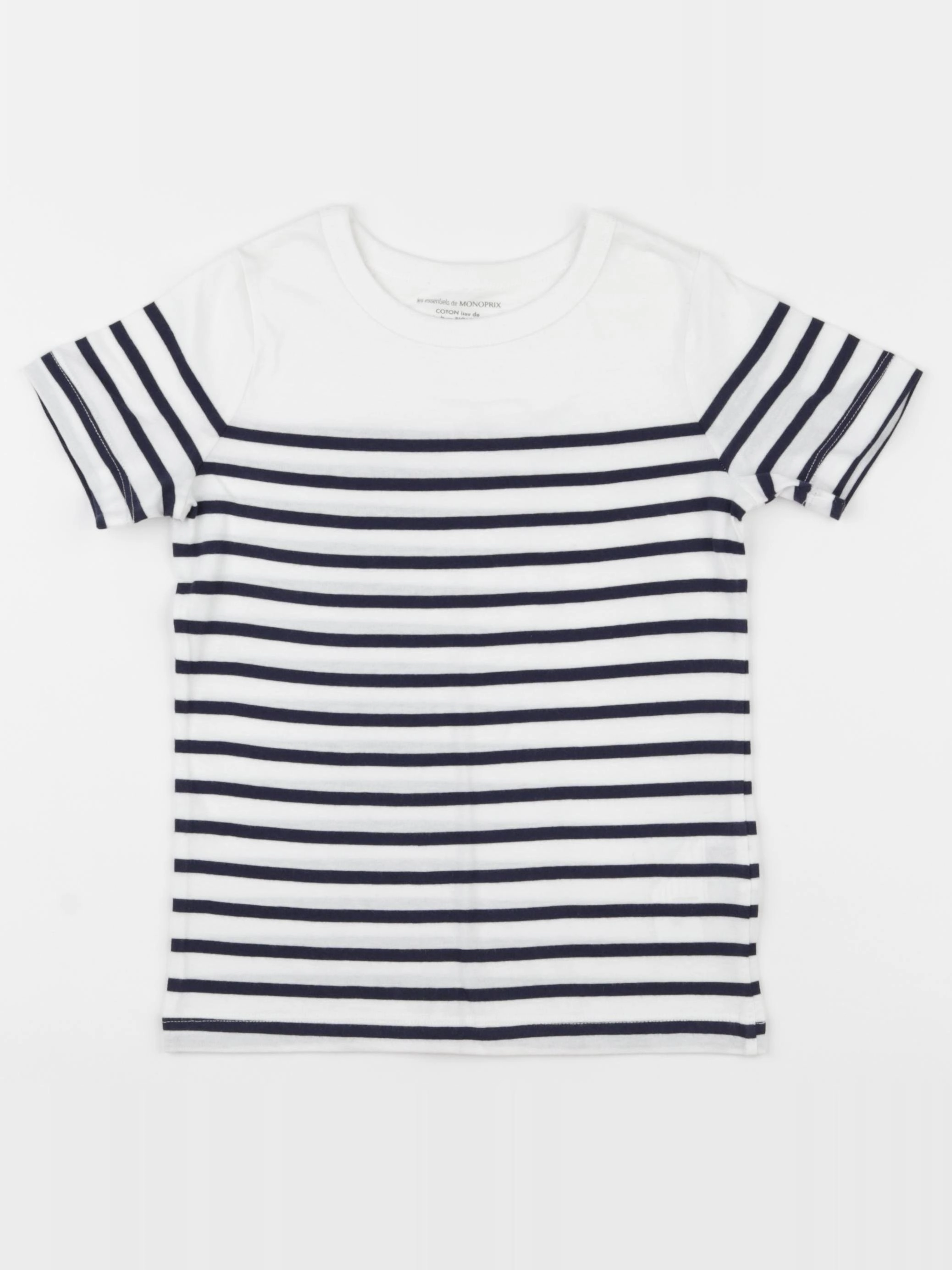 Monoprix - tee-shirt blanc, bleu - 5 ans