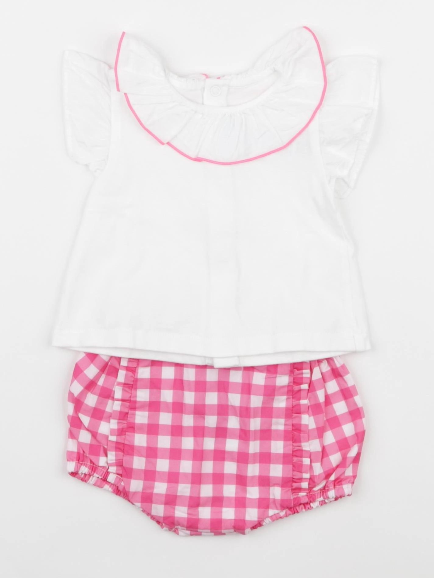 Jacadi - ensemble blanc, rose - 3 mois