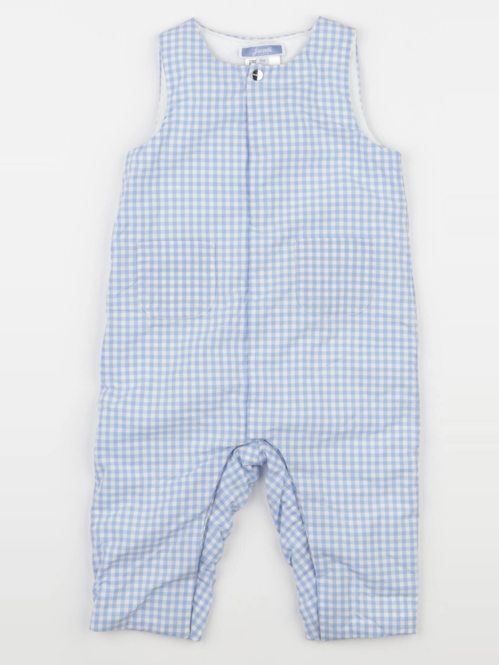 Jacadi - combinaison doublé blanc, bleu - 6 mois