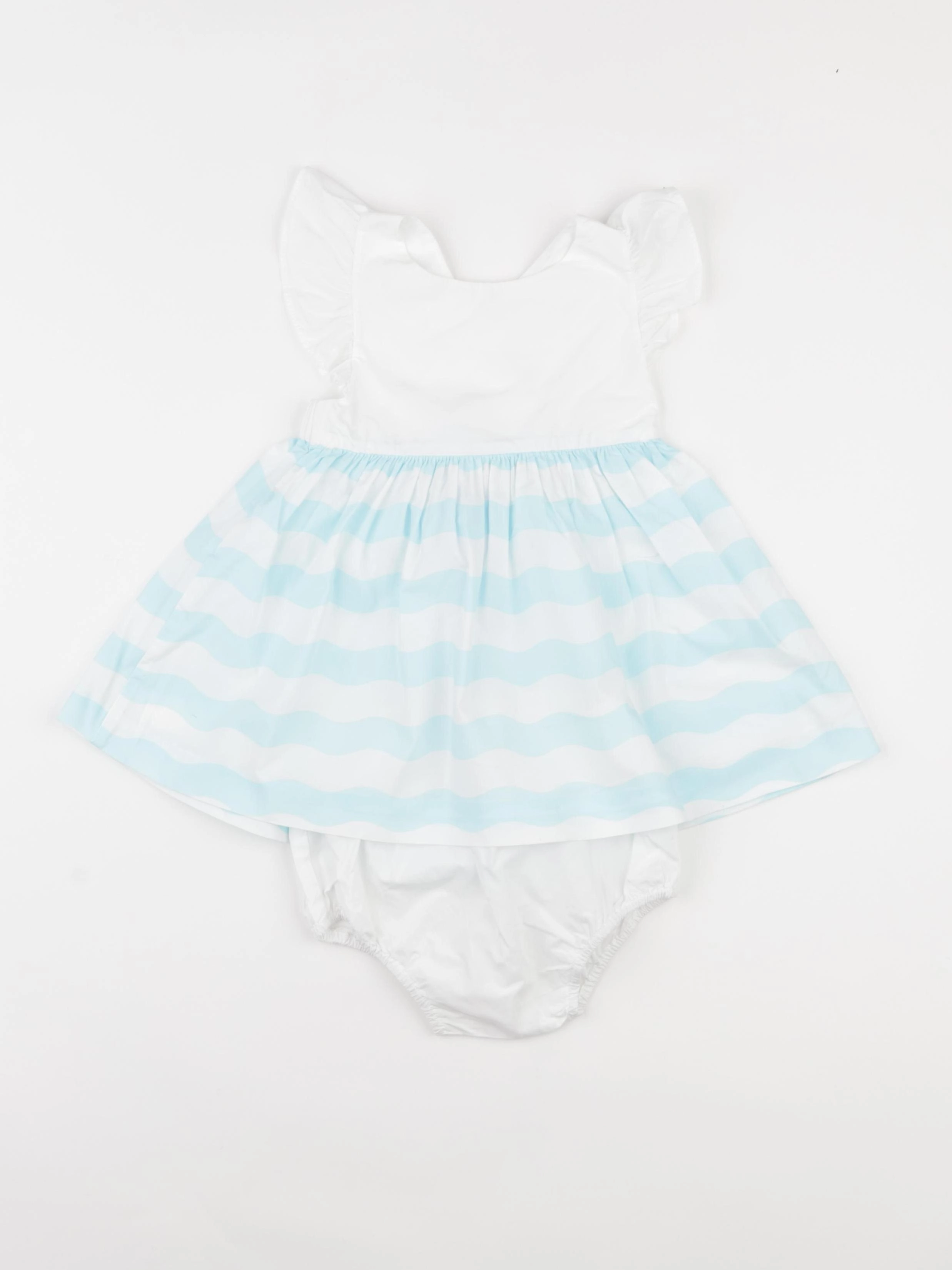 Jacadi - robe blanc, bleu - 18 mois