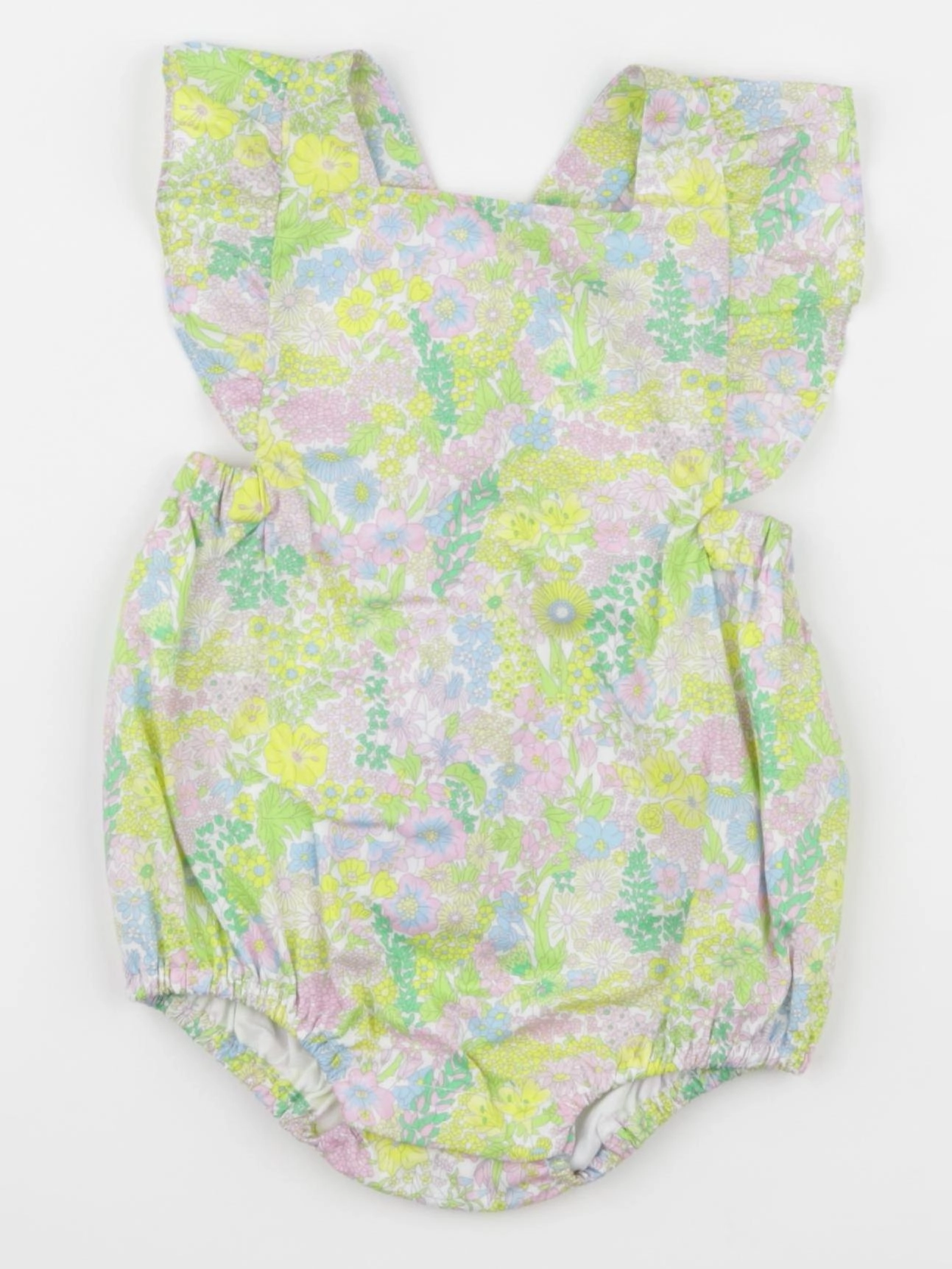Jacadi - combinaison liberty vert, rose - 6 mois