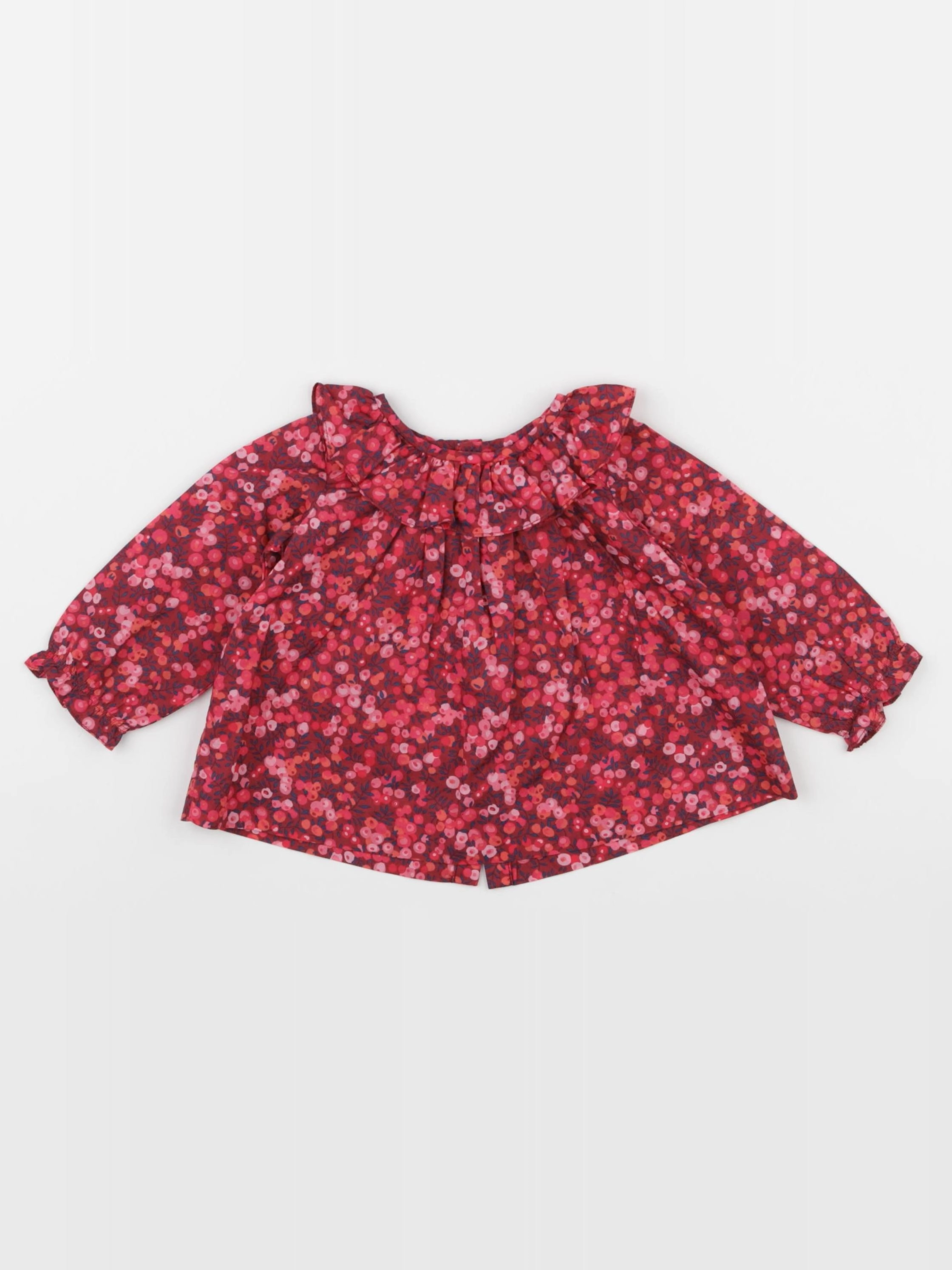 Jacadi - blouse liberty rose, rouge - 6 mois