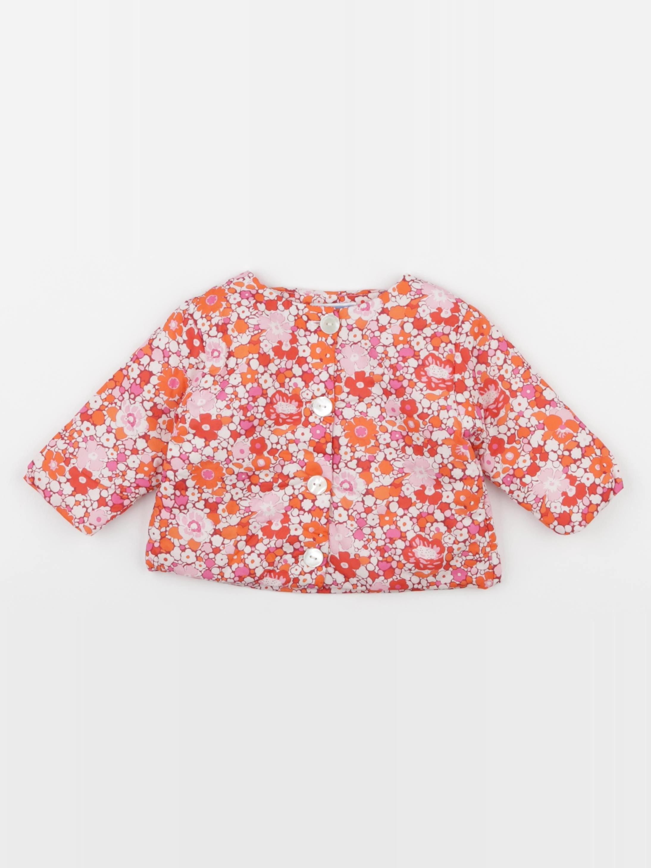 Jacadi - veste liberty orange, rose - 6 mois