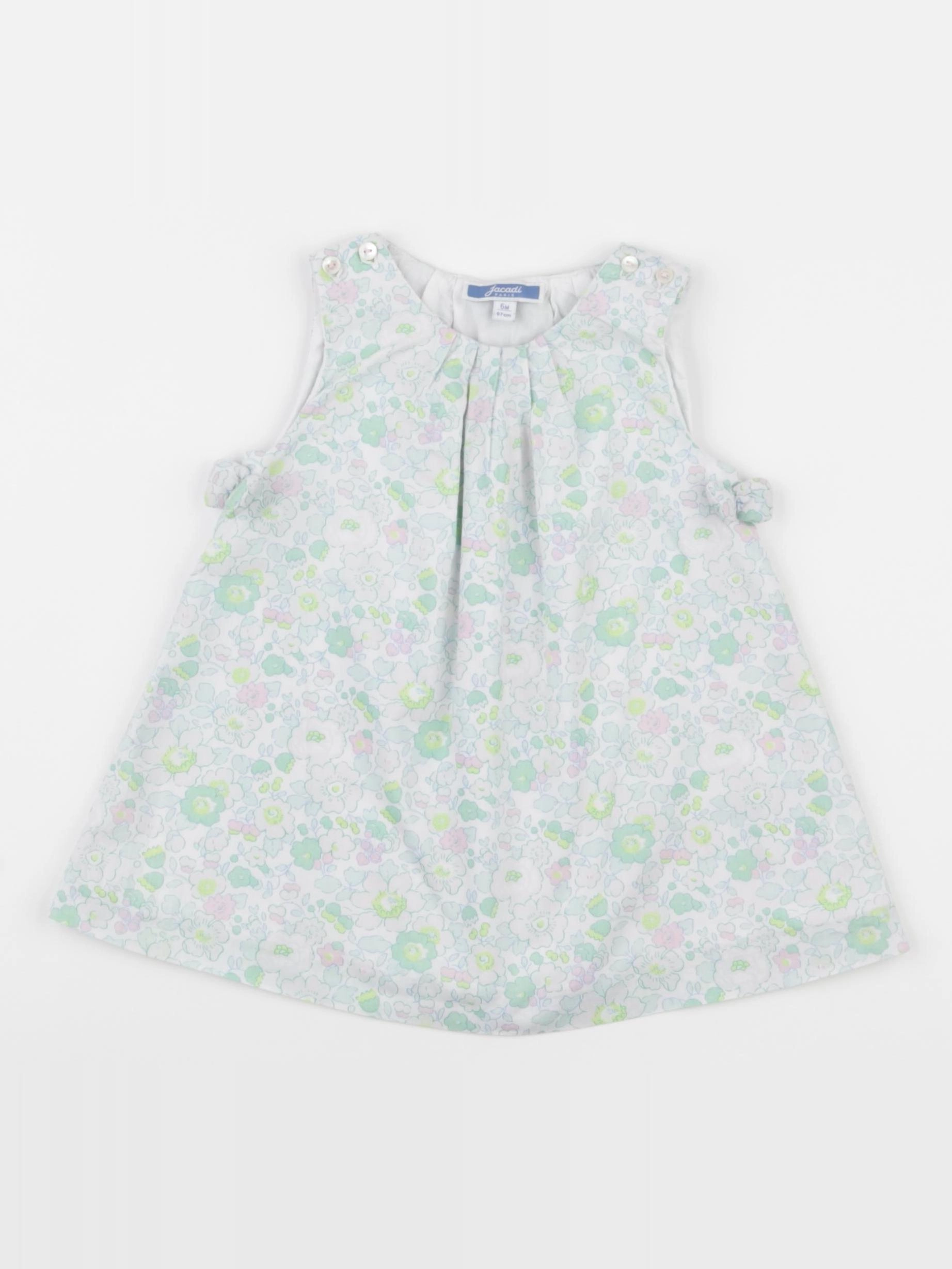 Jacadi - robe liberty vert - 6 mois