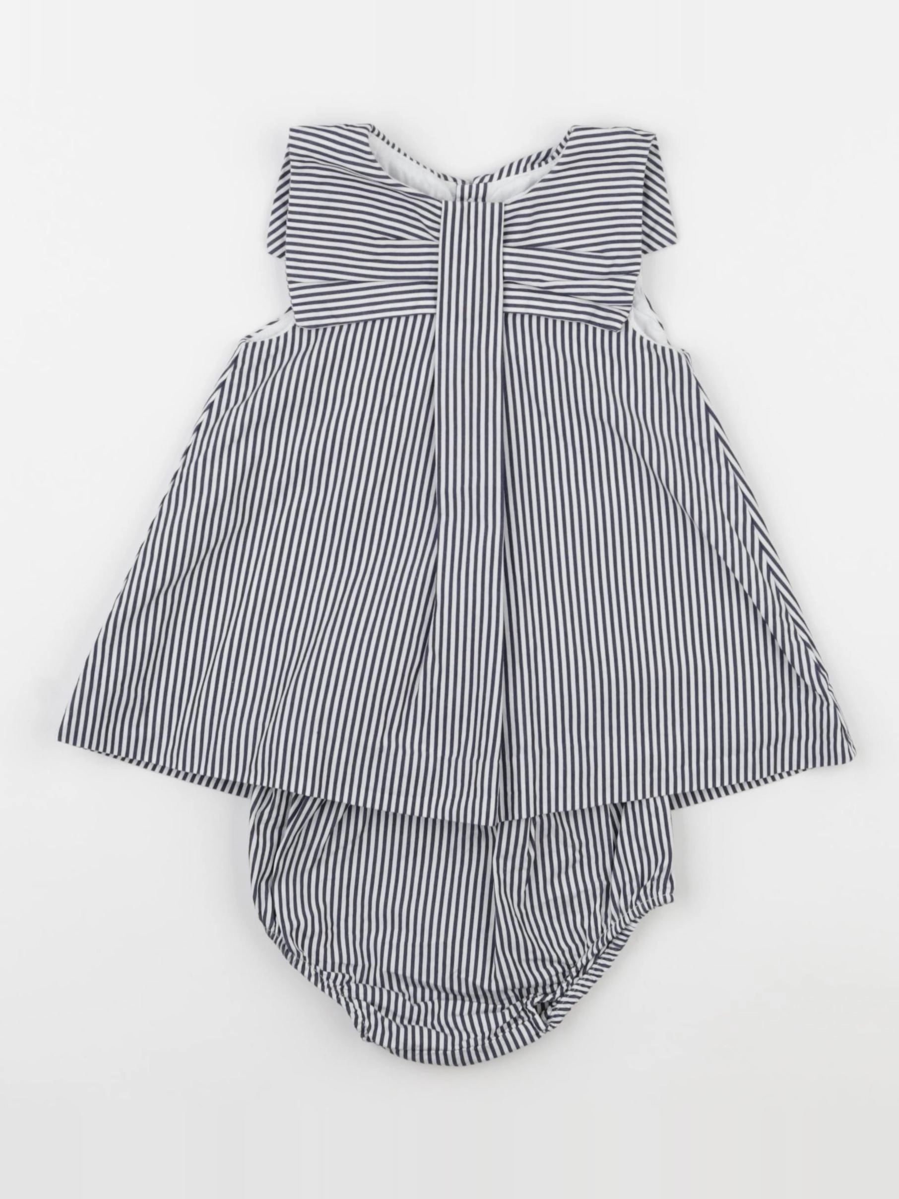 Jacadi - robe blanc, bleu - 6 mois